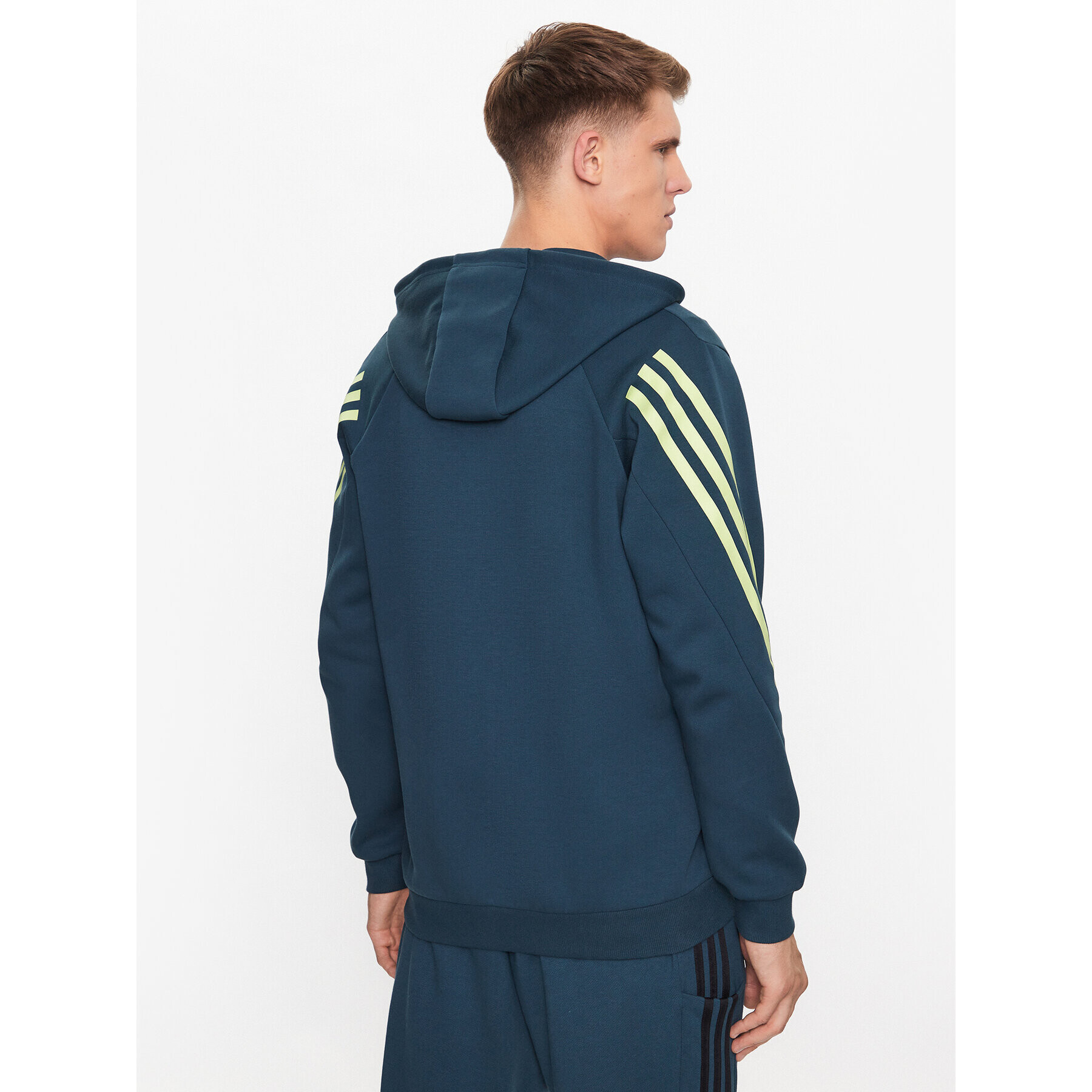 adidas Mikina Future Icons 3-Stripes Full-Zip Hoodie IJ8878 Tyrkysová Regular Fit - Pepit.cz