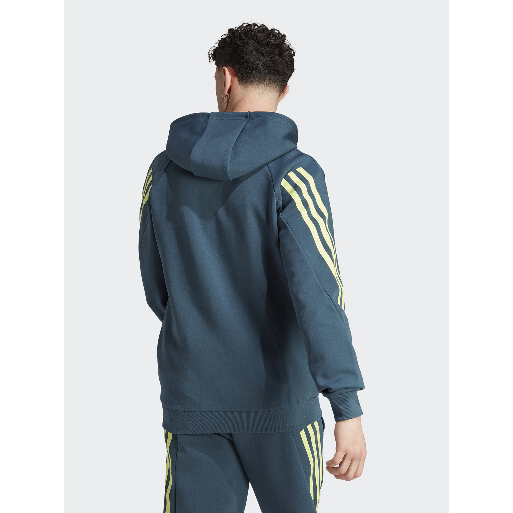 adidas Mikina Future Icons 3-Stripes Full-Zip Hoodie IJ8878 Tyrkysová Regular Fit - Pepit.cz