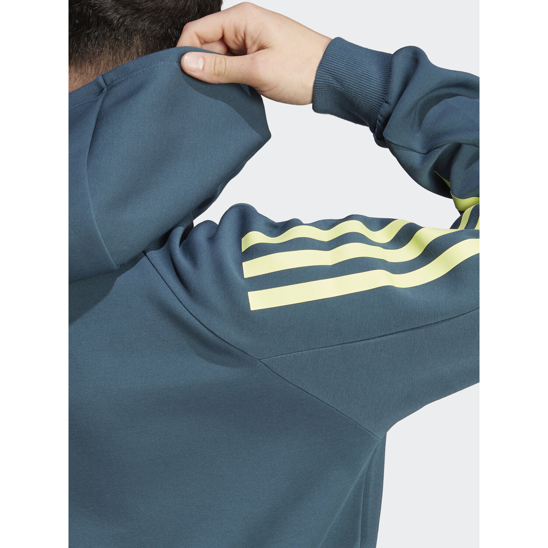 adidas Mikina Future Icons 3-Stripes Full-Zip Hoodie IJ8878 Tyrkysová Regular Fit - Pepit.cz