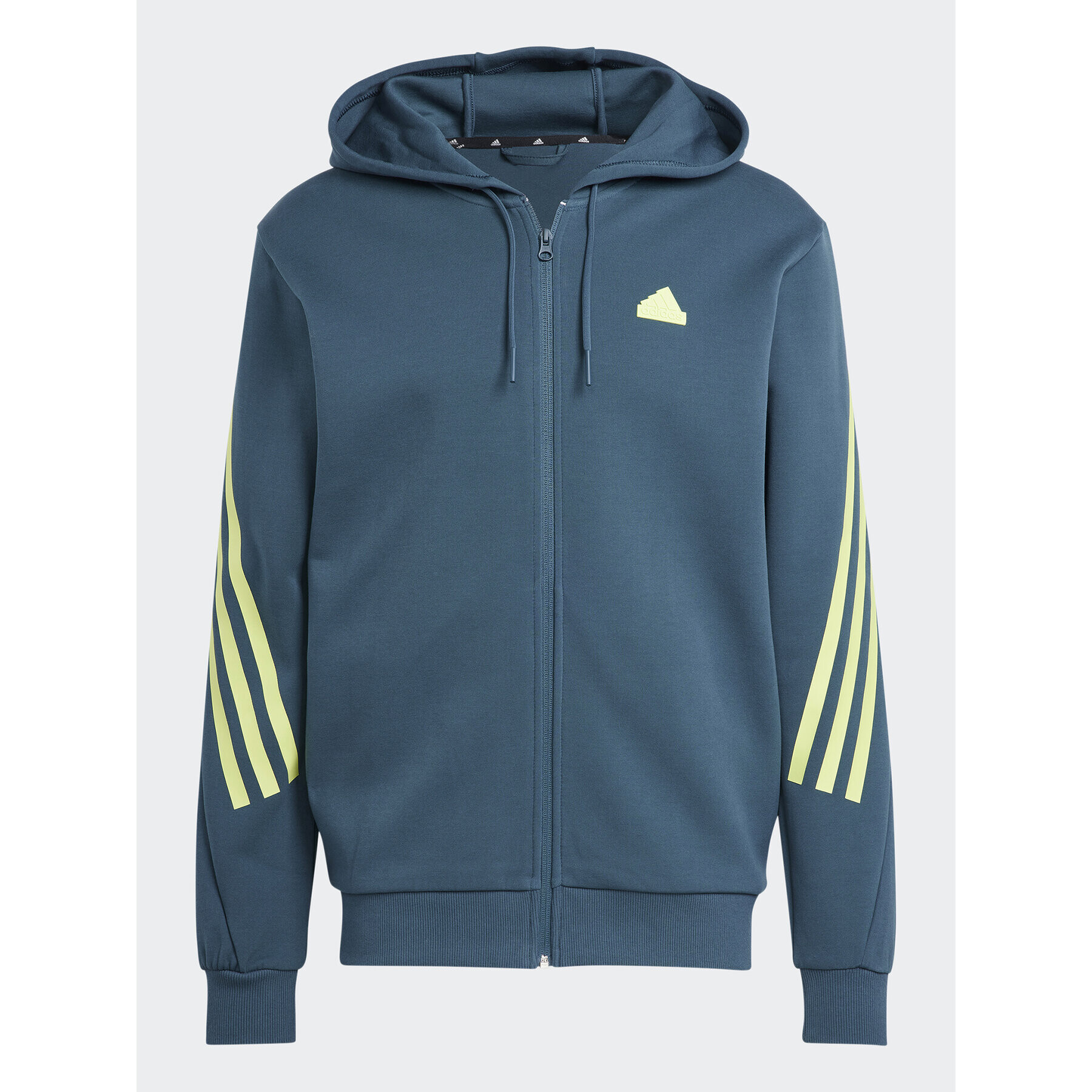 adidas Mikina Future Icons 3-Stripes Full-Zip Hoodie IJ8878 Tyrkysová Regular Fit - Pepit.cz