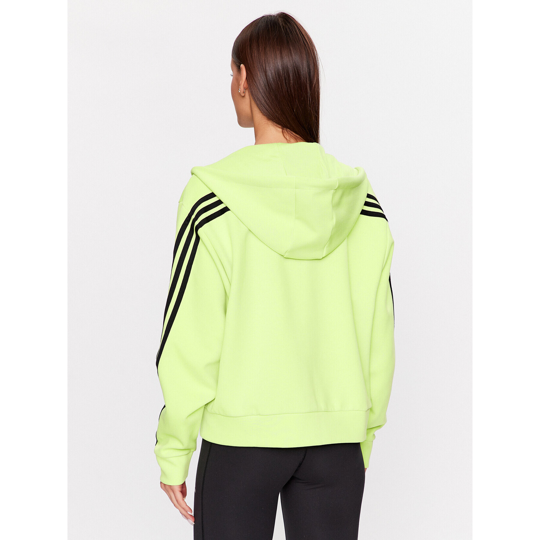 adidas Mikina Future Icons 3-Stripes Full-Zip Hoodie IL3047 Zelená Loose Fit - Pepit.cz