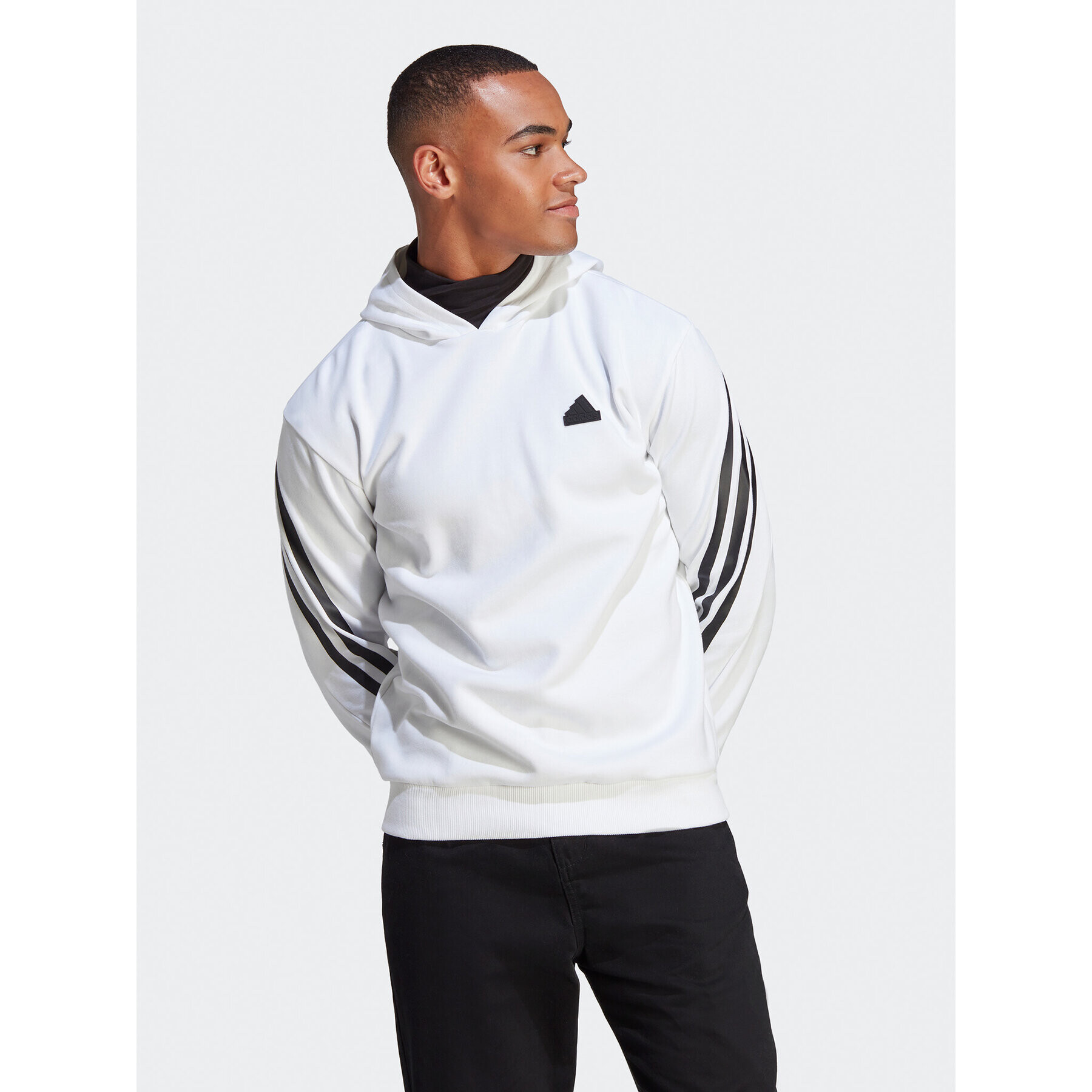 adidas Mikina Future Icons 3-Stripes Hoodie IC6720 Bílá Regular Fit - Pepit.cz