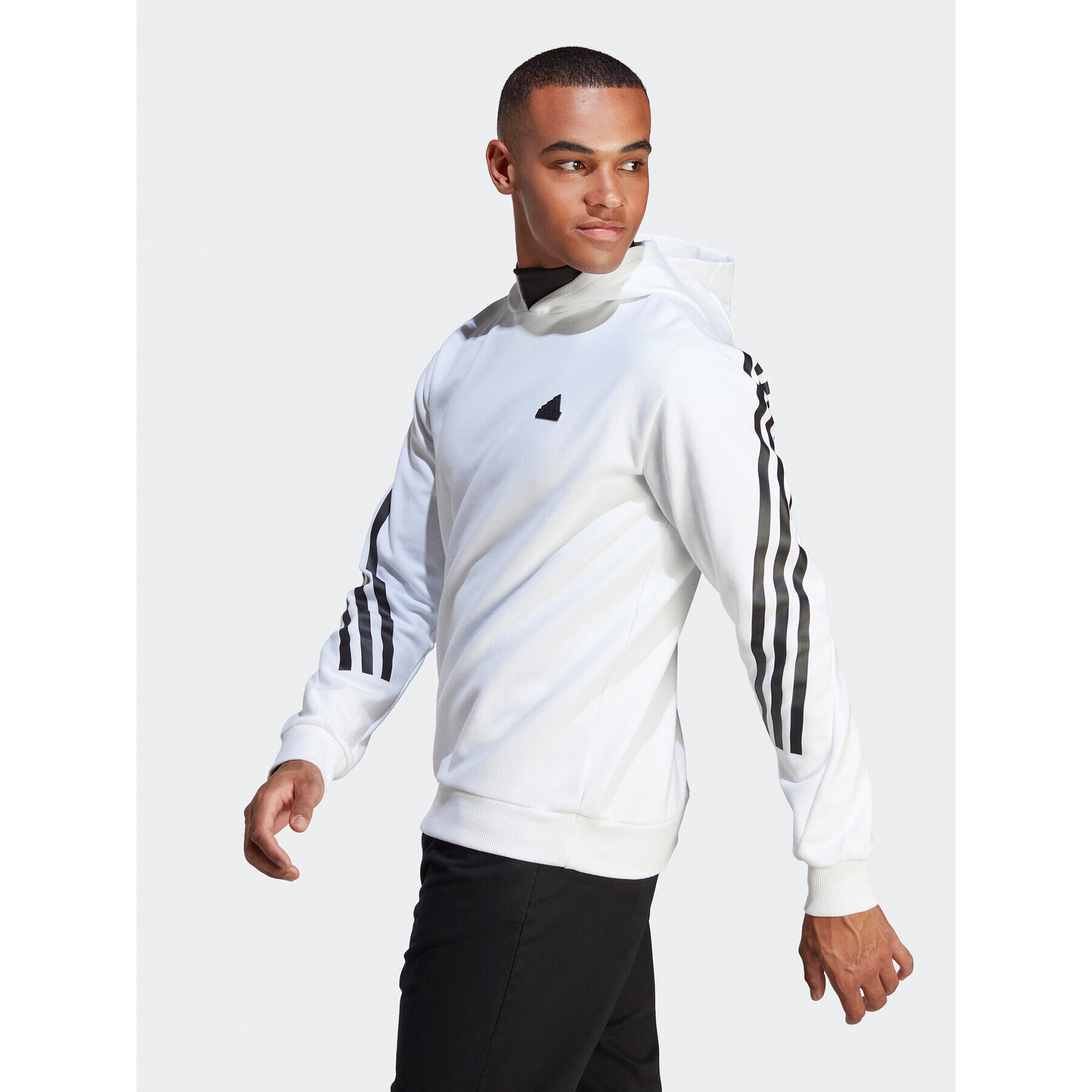 adidas Mikina Future Icons 3-Stripes Hoodie IC6720 Bílá Regular Fit - Pepit.cz