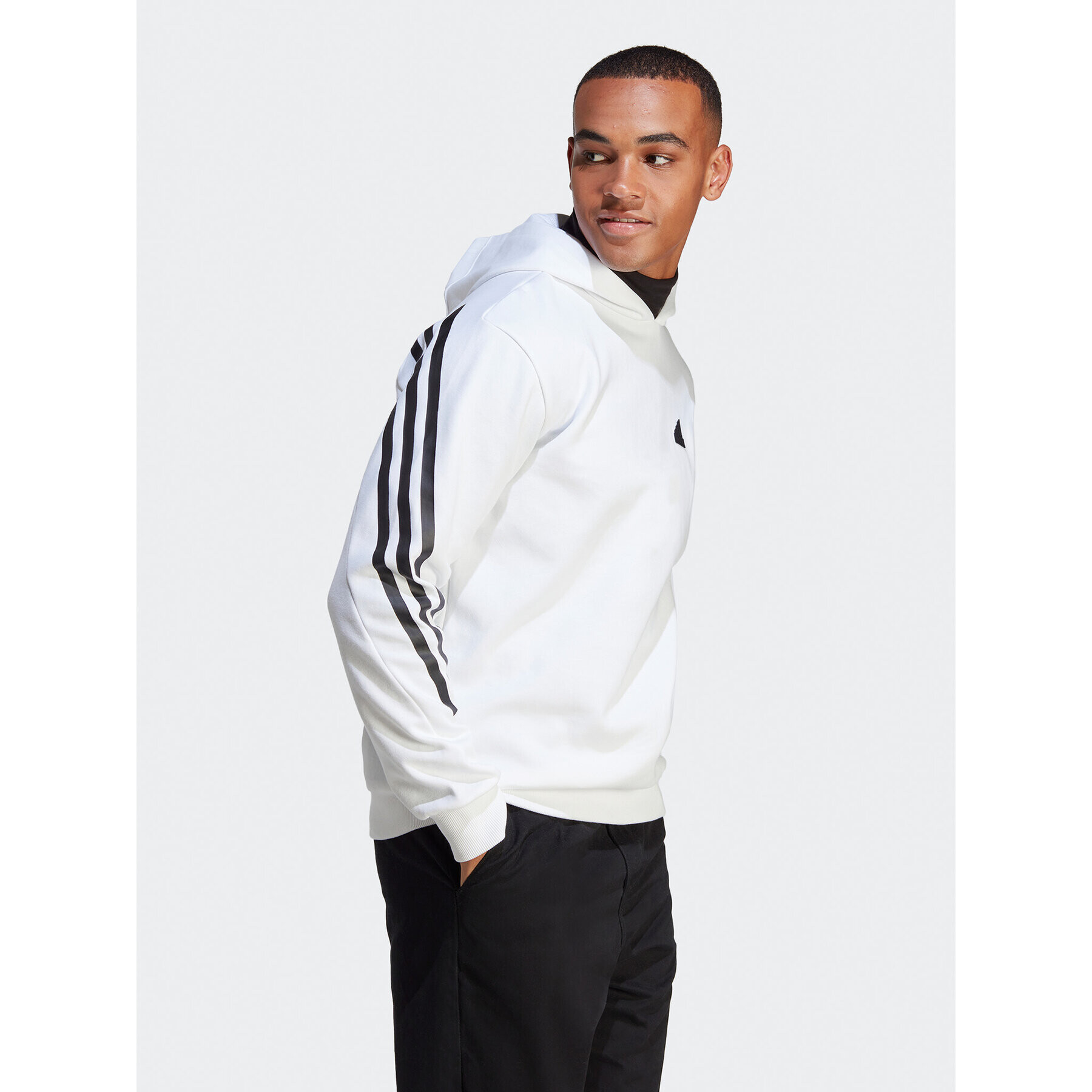 adidas Mikina Future Icons 3-Stripes Hoodie IC6720 Bílá Regular Fit - Pepit.cz