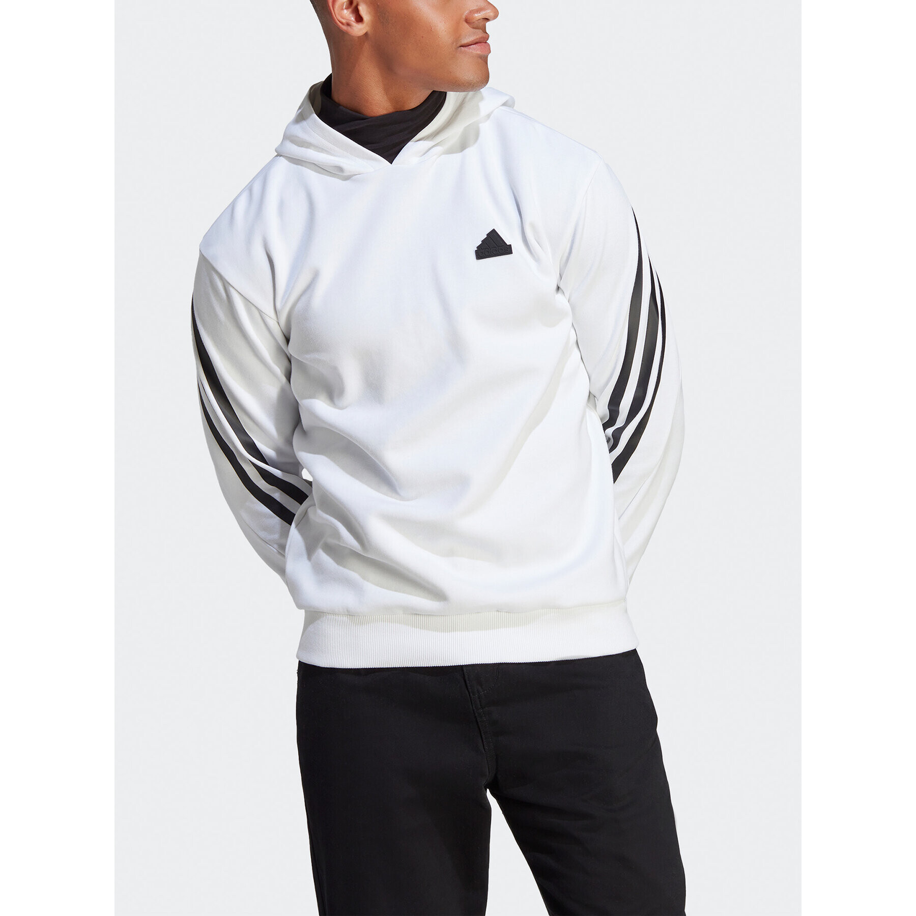 adidas Mikina Future Icons 3-Stripes Hoodie IC6720 Bílá Regular Fit - Pepit.cz