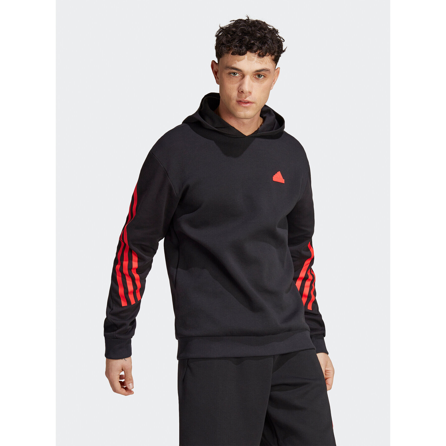 adidas Mikina Future Icons 3-Stripes Hoodie IC6742 Černá Regular Fit - Pepit.cz