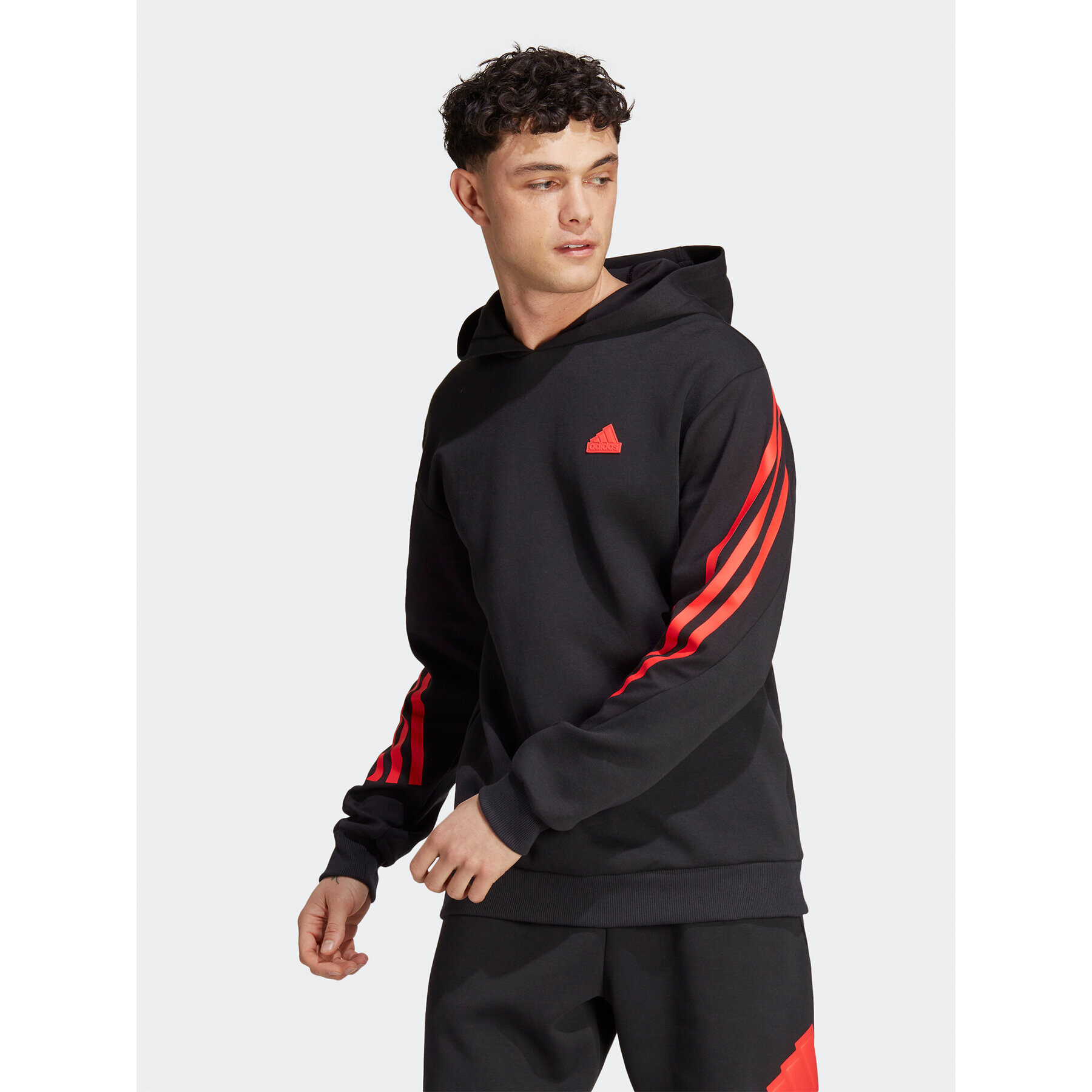 adidas Mikina Future Icons 3-Stripes Hoodie IC6742 Černá Regular Fit - Pepit.cz