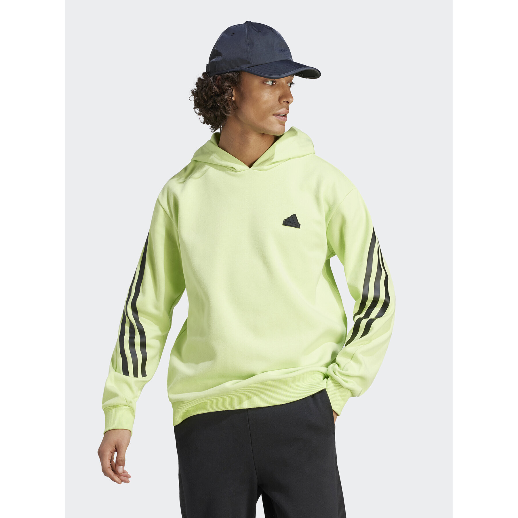 adidas Mikina Future Icons 3-Stripes Hoodie IJ8866 Zelená Regular Fit - Pepit.cz