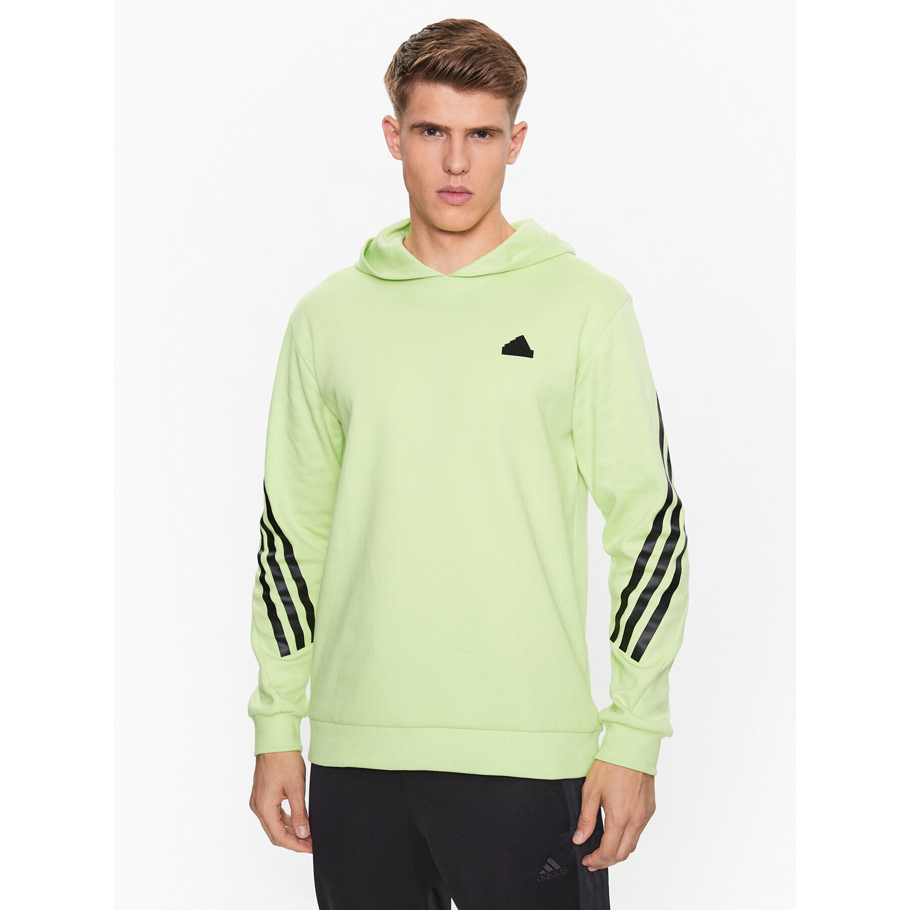 adidas Mikina Future Icons 3-Stripes Hoodie IJ8866 Zelená Regular Fit - Pepit.cz