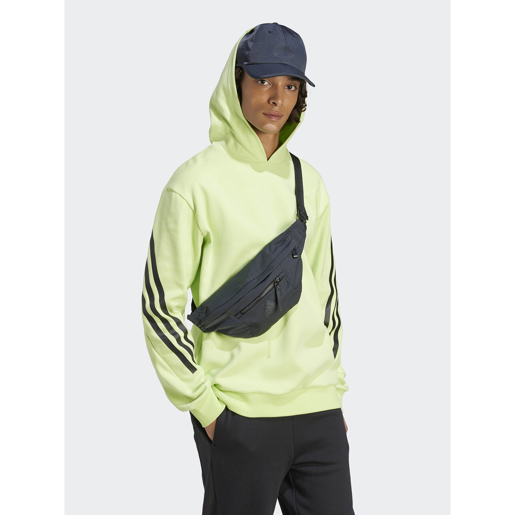 adidas Mikina Future Icons 3-Stripes Hoodie IJ8866 Zelená Regular Fit - Pepit.cz