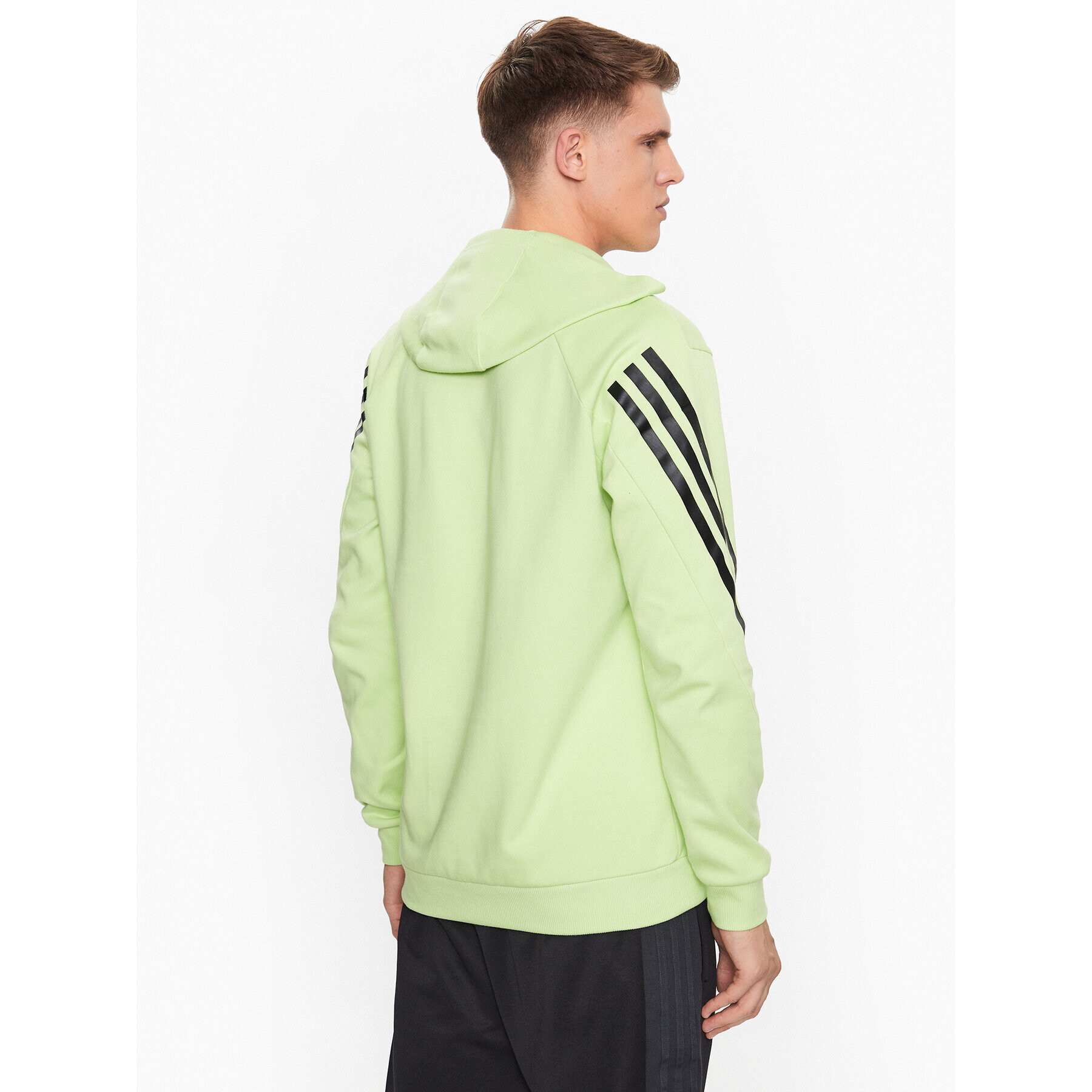 adidas Mikina Future Icons 3-Stripes Hoodie IJ8866 Zelená Regular Fit - Pepit.cz