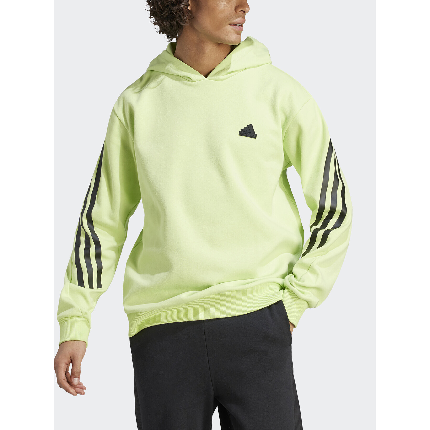 adidas Mikina Future Icons 3-Stripes Hoodie IJ8866 Zelená Regular Fit - Pepit.cz