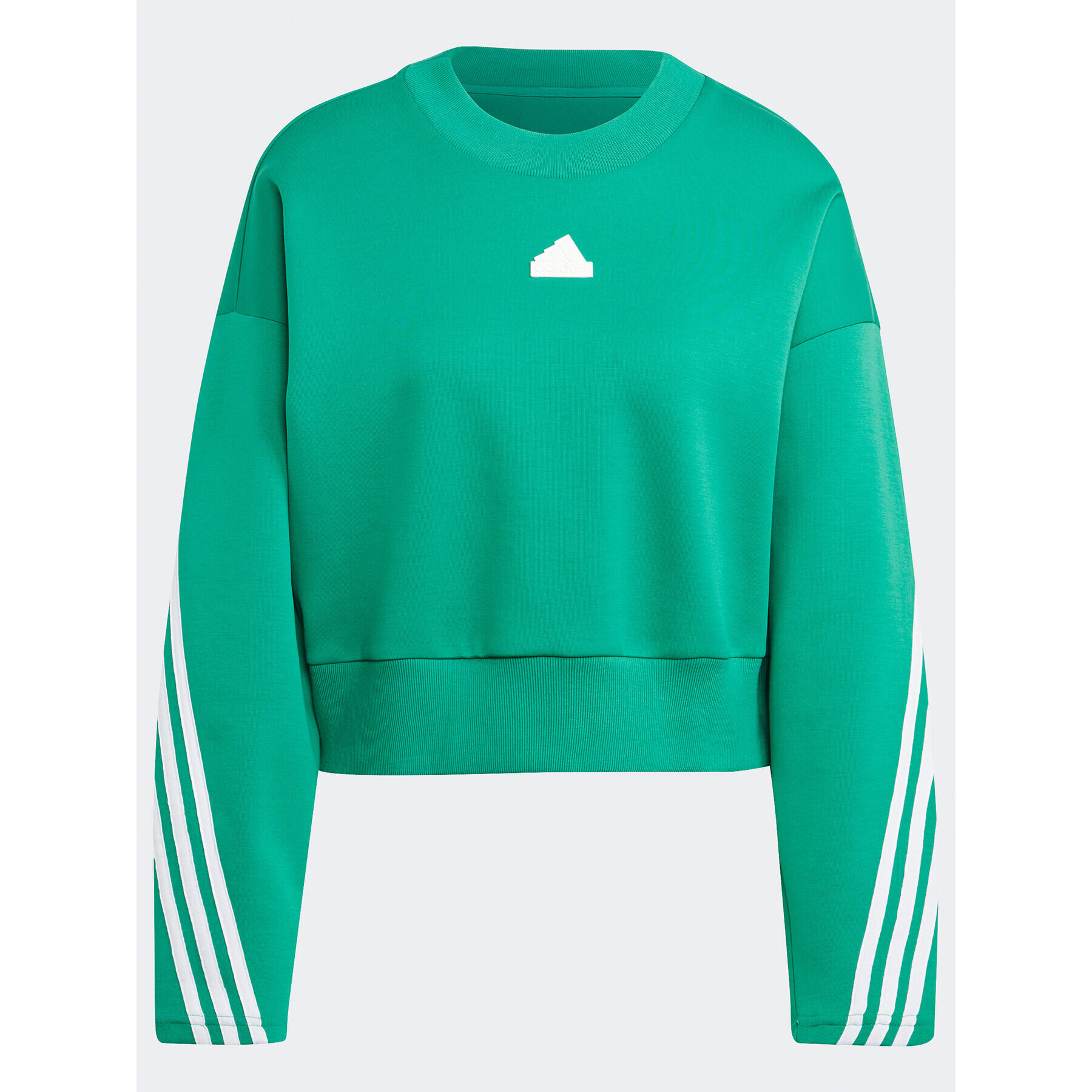 adidas Mikina Future Icons 3-Stripes Sweatshirt IB8698 Zelená Loose Fit - Pepit.cz