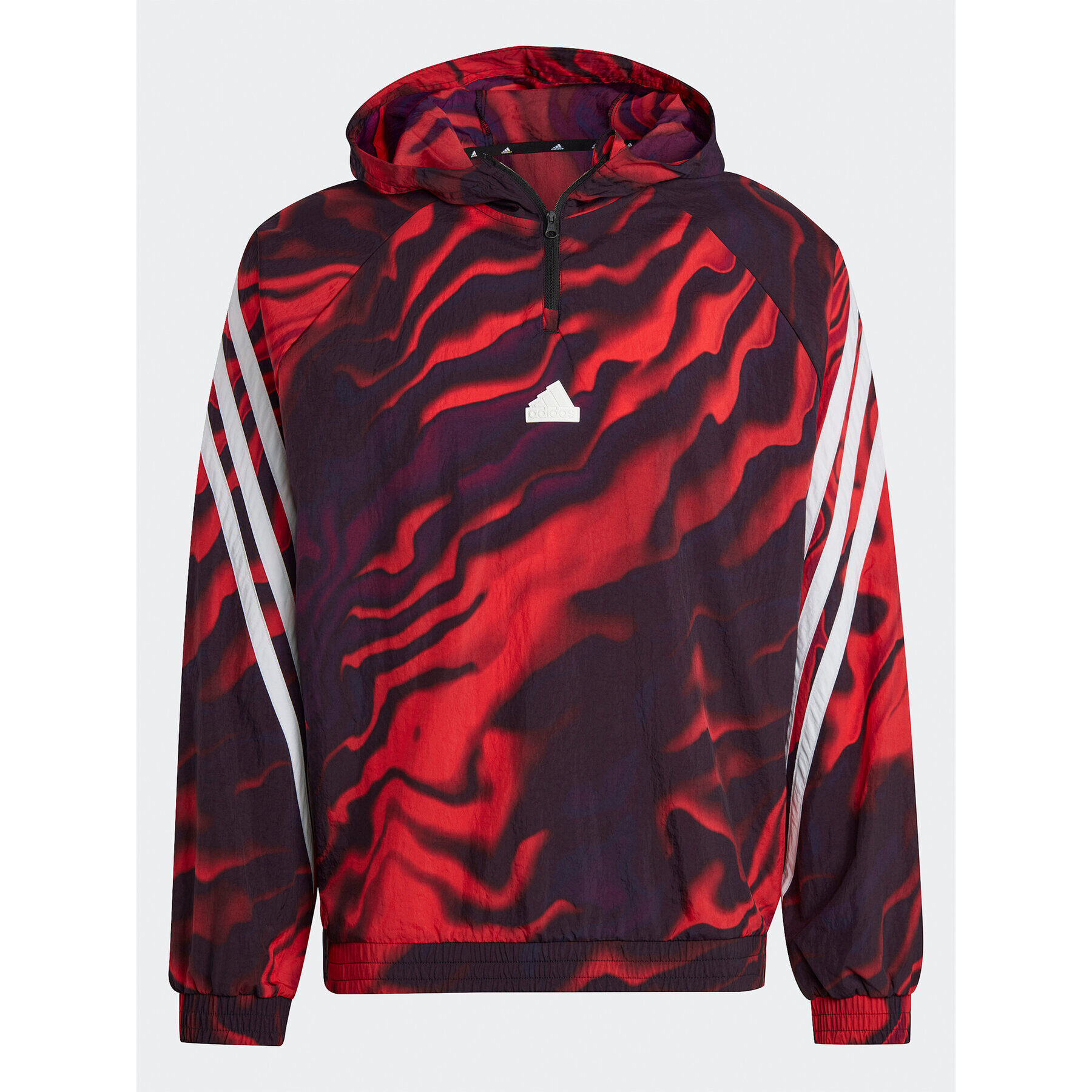 adidas Mikina Future Icons Allover Print Hoodie IC3708 Červená Loose Fit - Pepit.cz