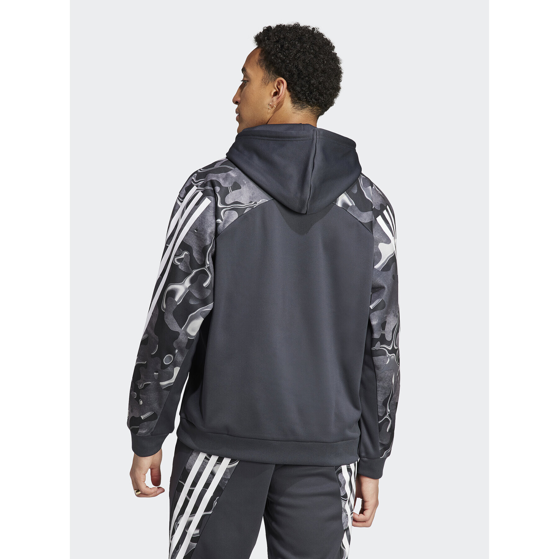 adidas Mikina Future Icons Allover Print IB6126 Šedá Loose Fit - Pepit.cz