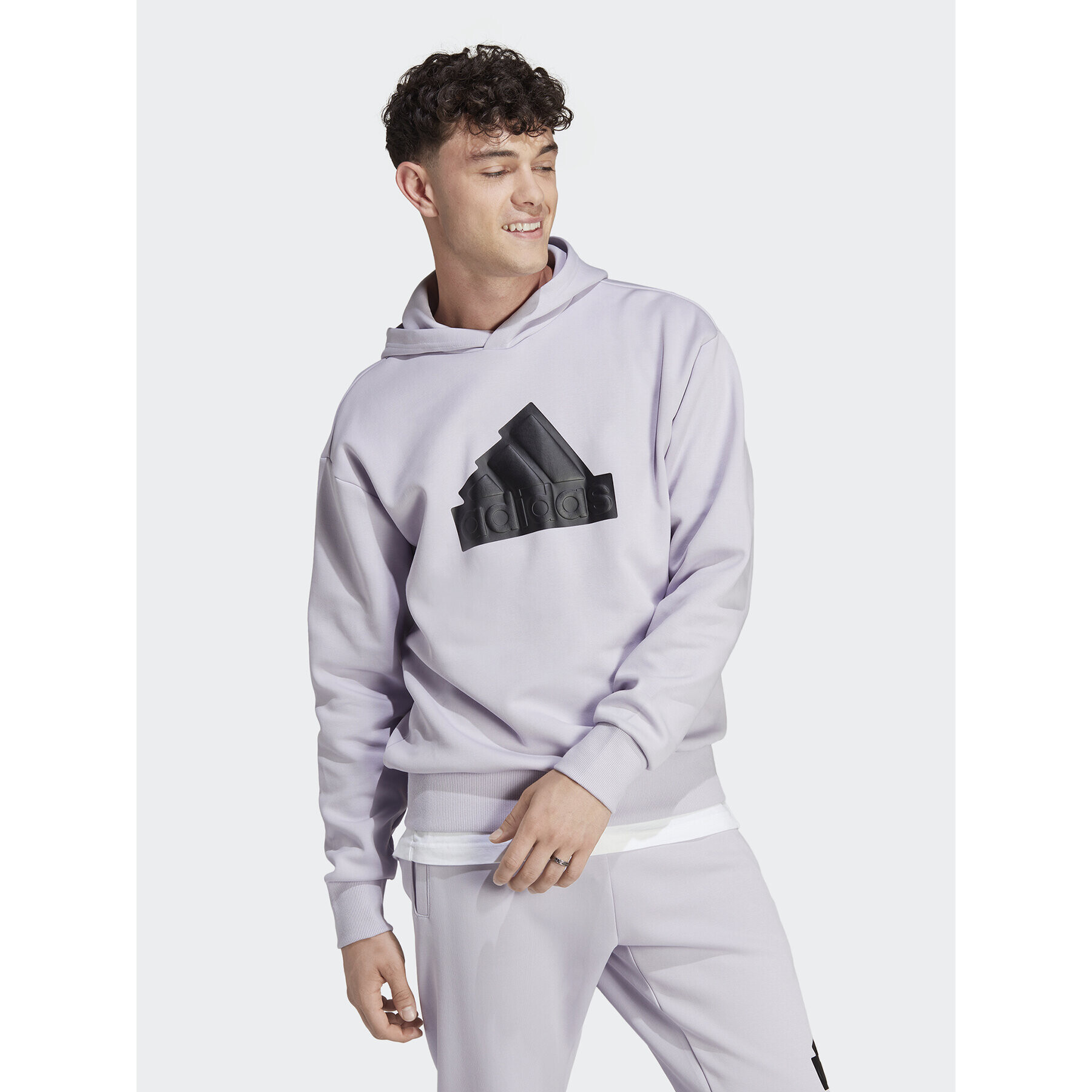 adidas Mikina Future Icons Badge of Sport Hoodie HY3399 Fialová Regular Fit - Pepit.cz