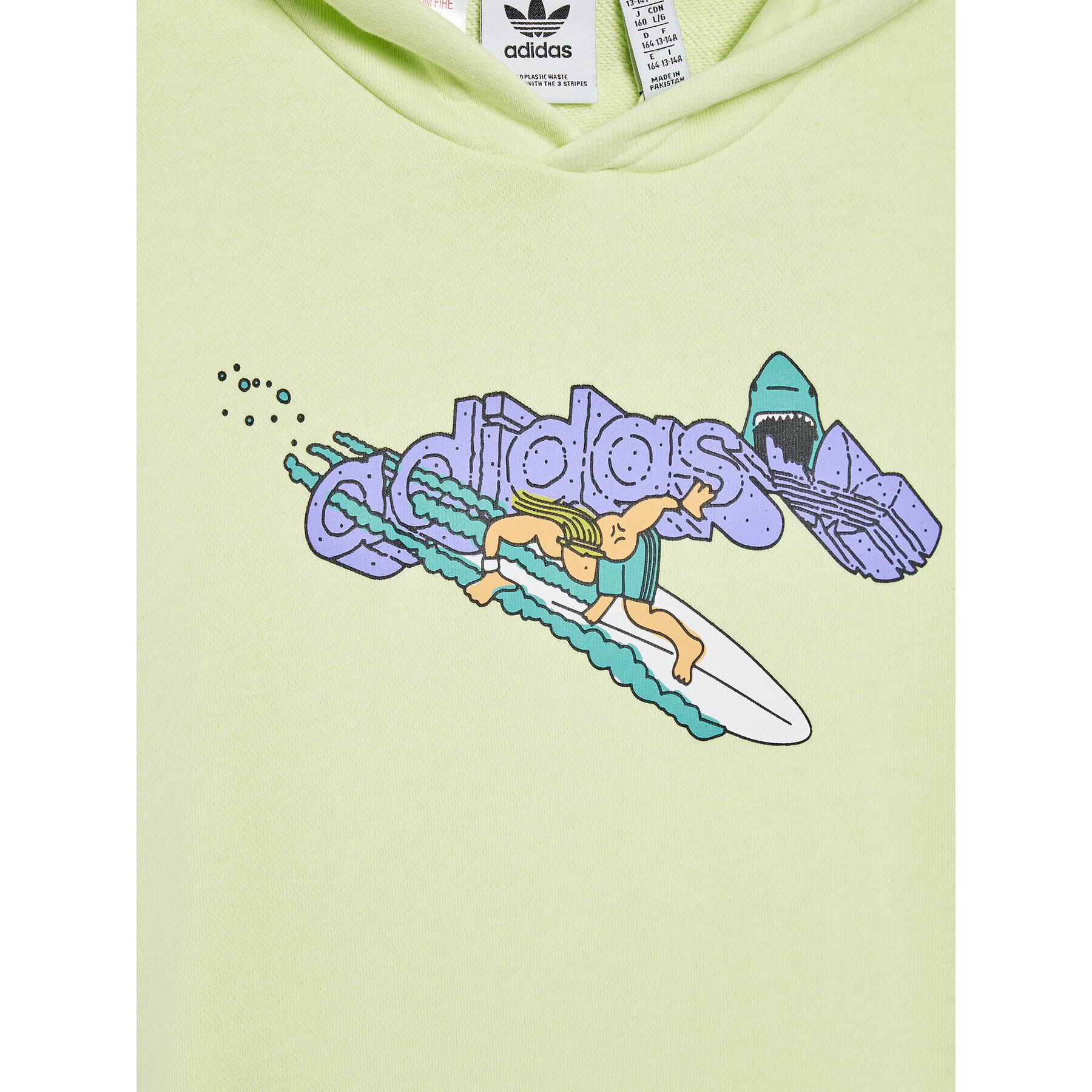 adidas Mikina Graphic Stoked Beach HF7436 Zelená Regular Fit - Pepit.cz