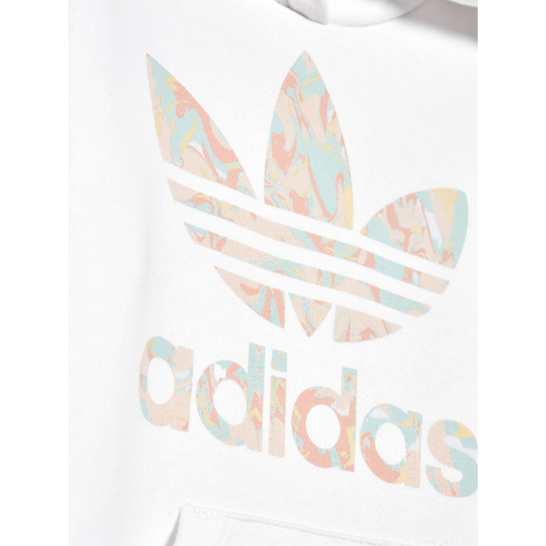 adidas Mikina Marble Logo Graphic Print H22628 Bílá Regular Fit - Pepit.cz