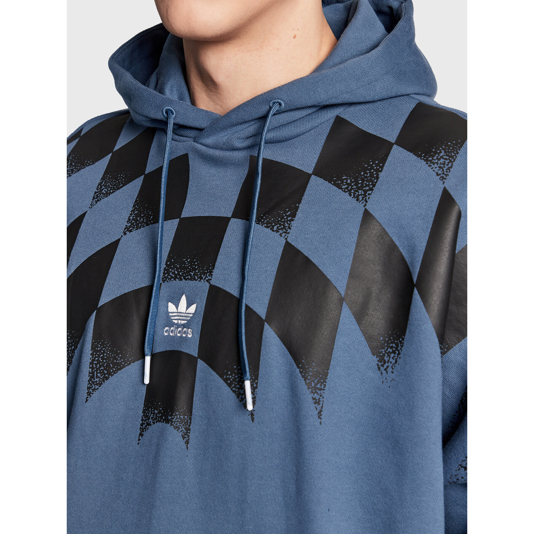 adidas Mikina Rekive Graphic HK7356 Tmavomodrá Relaxed Fit - Pepit.cz