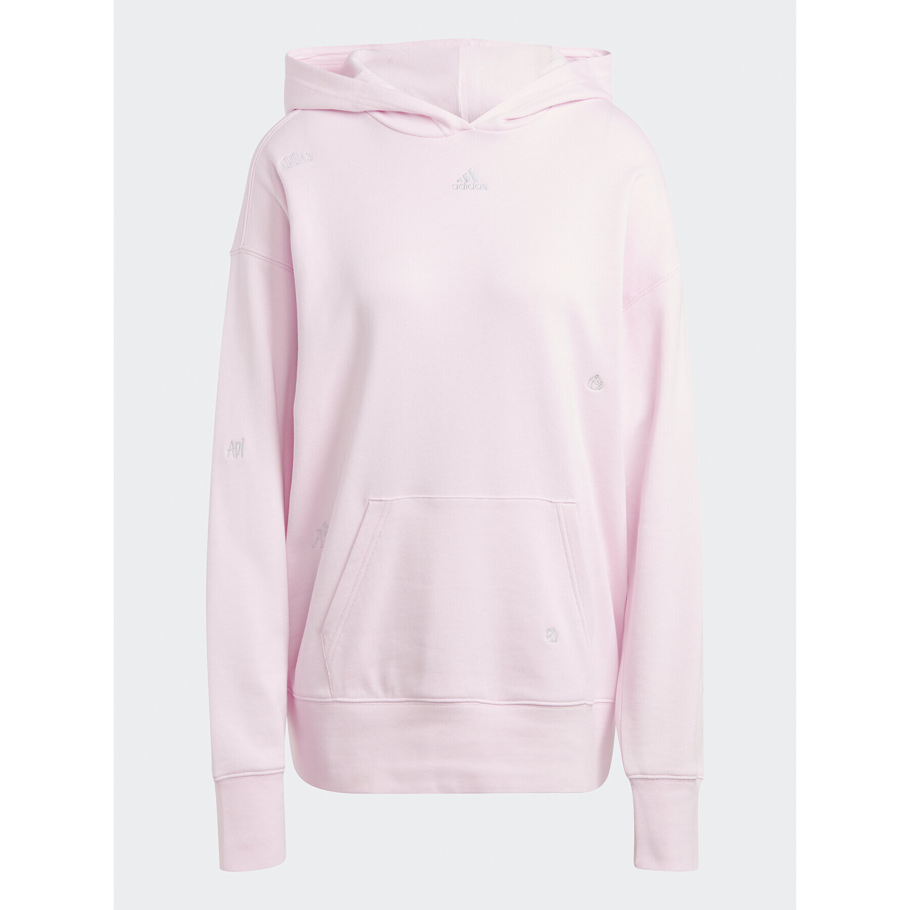 adidas Mikina Relaxed Hoodie with Healing Crystals-Inspired Graphics IC0804 Růžová Loose Fit - Pepit.cz