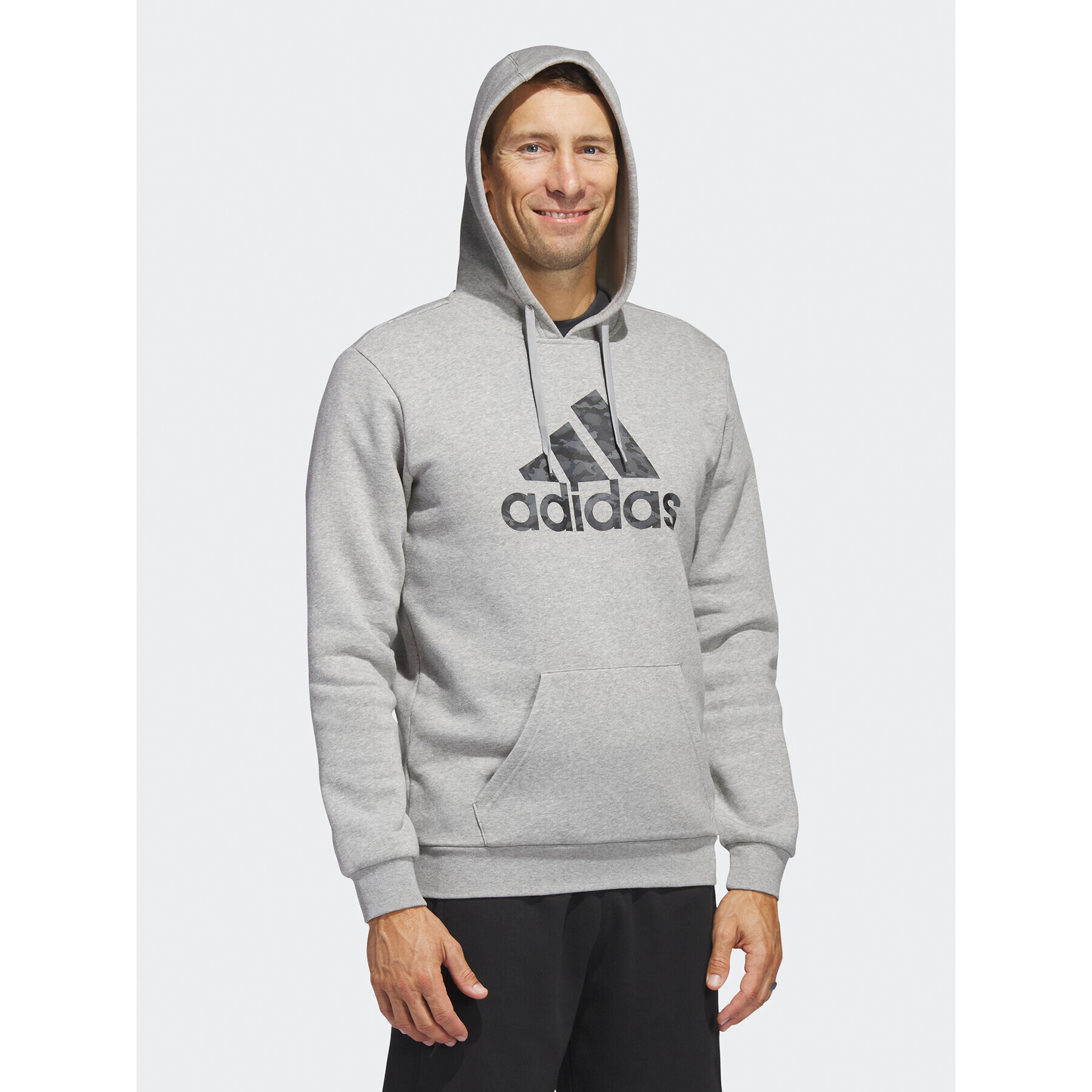 adidas Mikina Sportswear Camo Hoodie HA7210 Šedá Regular Fit - Pepit.cz