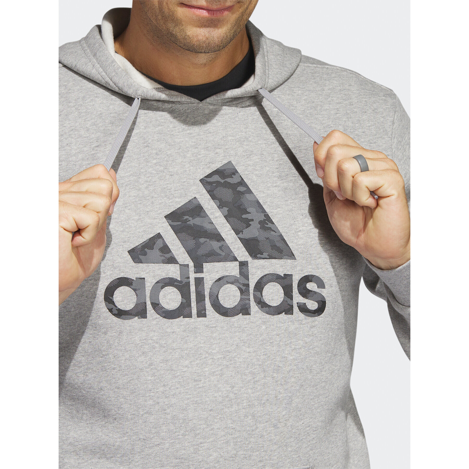 adidas Mikina Sportswear Camo Hoodie HA7210 Šedá Regular Fit - Pepit.cz