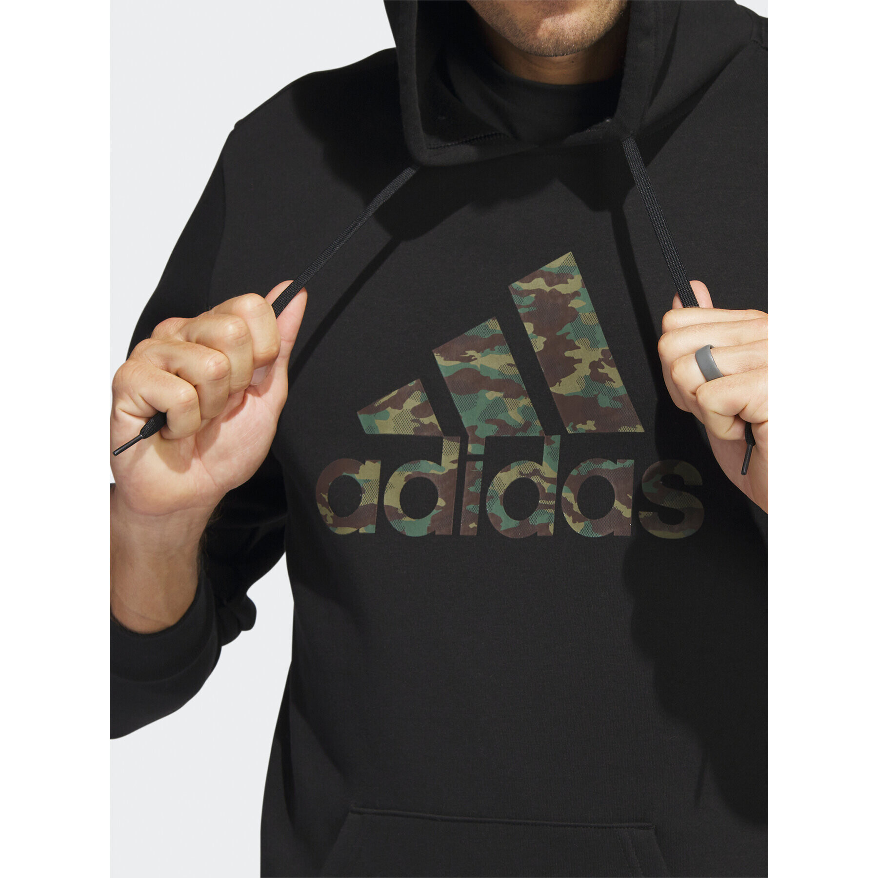 adidas Mikina Sportswear Camo Hoodie HS3217 Černá Regular Fit - Pepit.cz