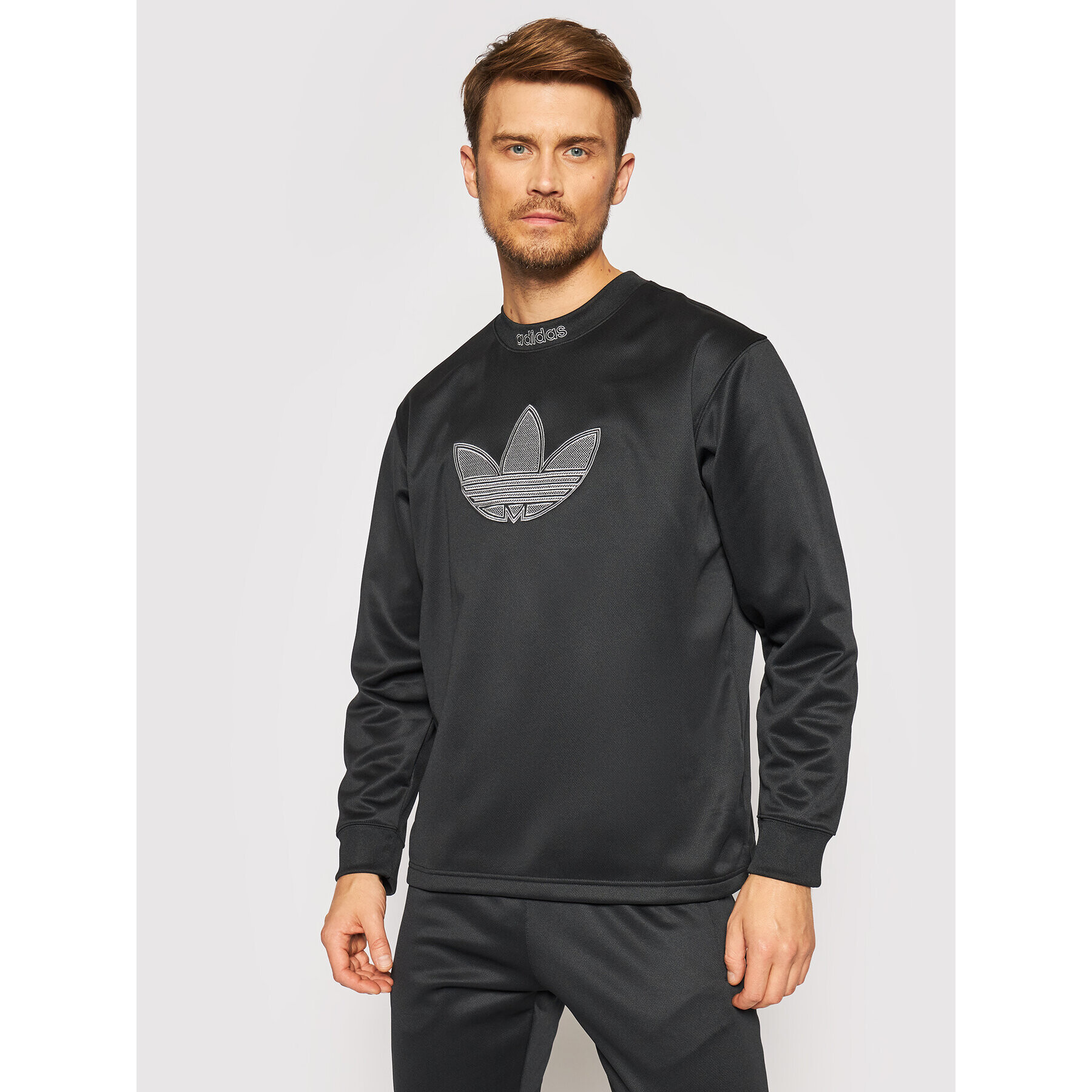 adidas Mikina Sprt Logo Crewneck H06740 Černá Relaxed Fit - Pepit.cz