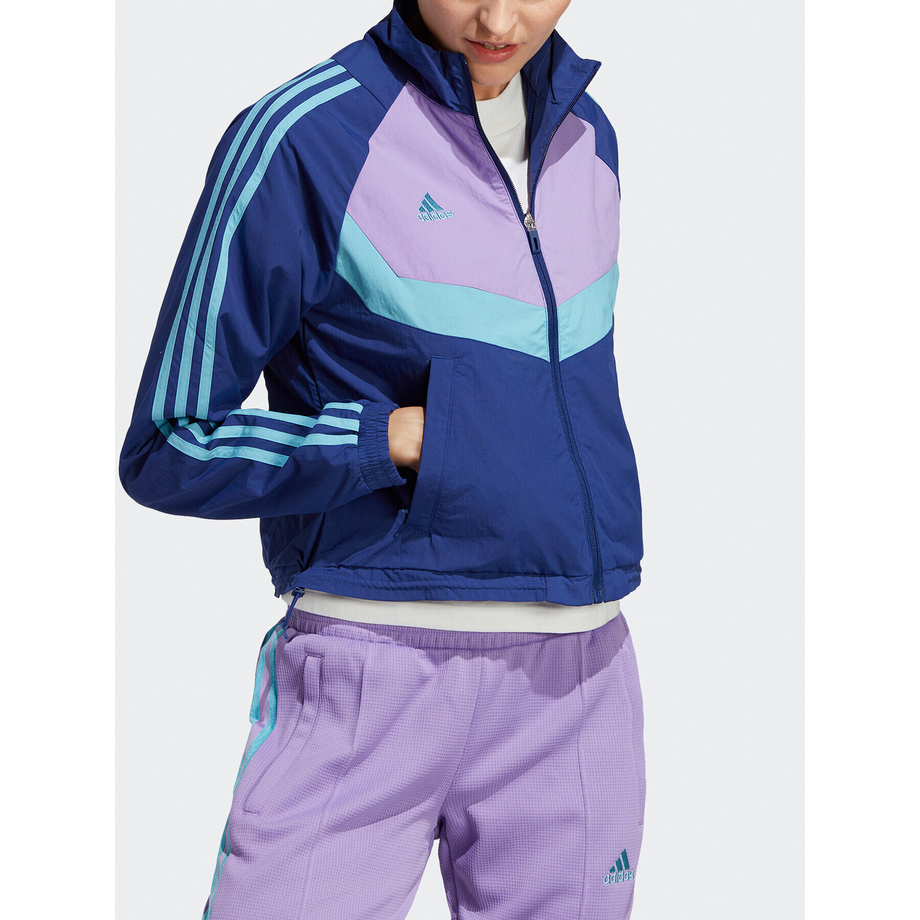 adidas Mikina Tiro Woven Track Top HS7482 Modrá Regular Fit - Pepit.cz