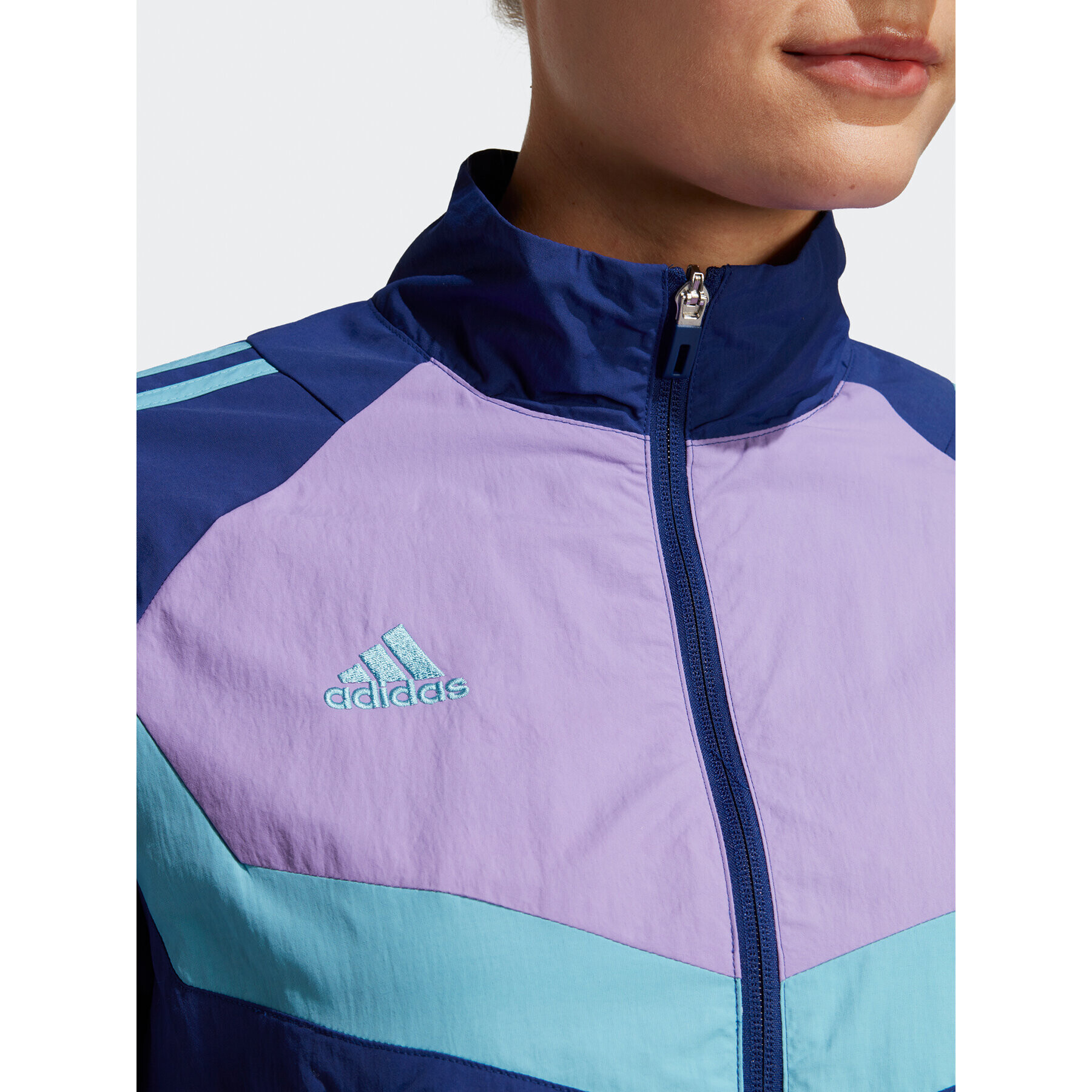 adidas Mikina Tiro Woven Track Top HS7482 Modrá Regular Fit - Pepit.cz