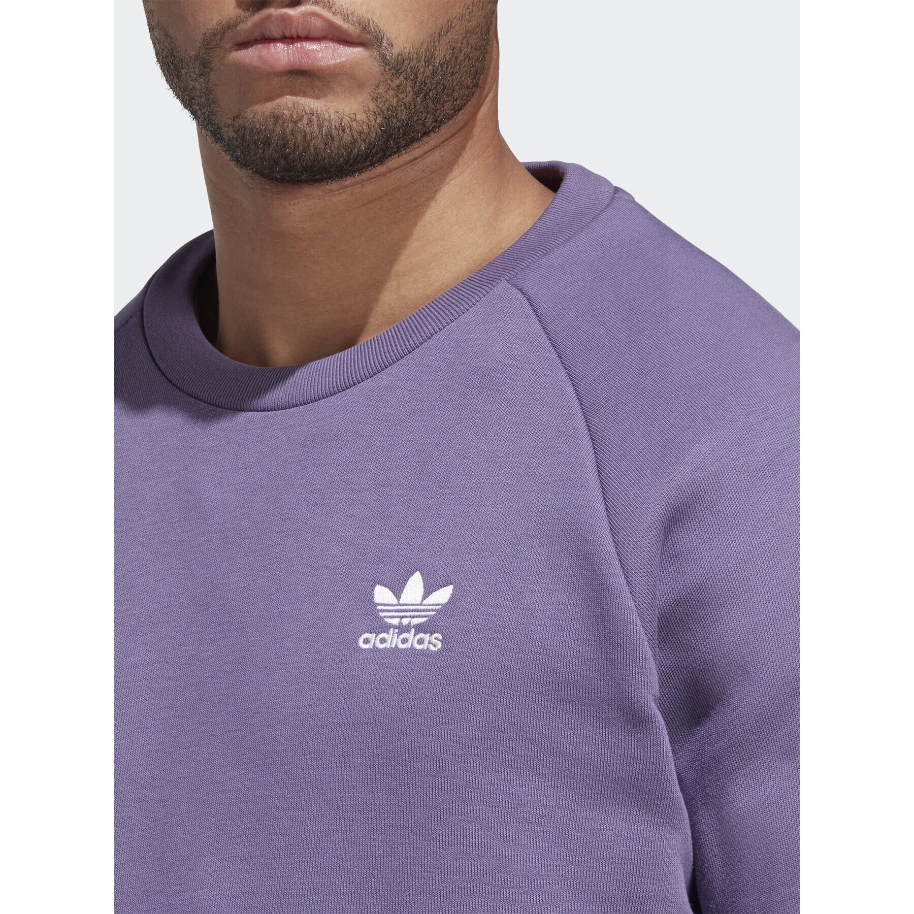 adidas Mikina Trefoil Essentials Crewneck Sweatshirt IA4824 Fialová Regular Fit - Pepit.cz