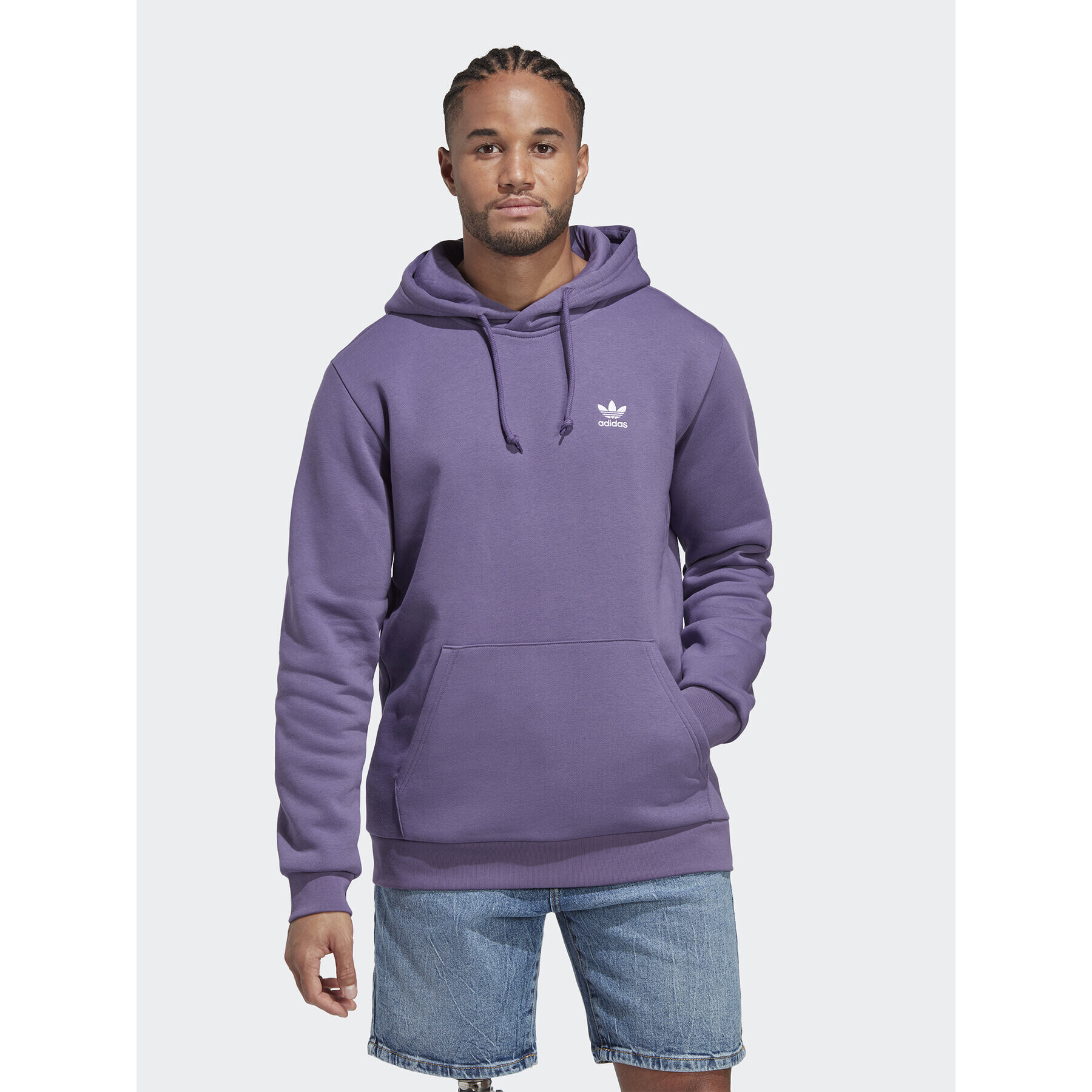 adidas Mikina Trefoil Essentials Hoodie IA4892 Fialová Regular Fit - Pepit.cz