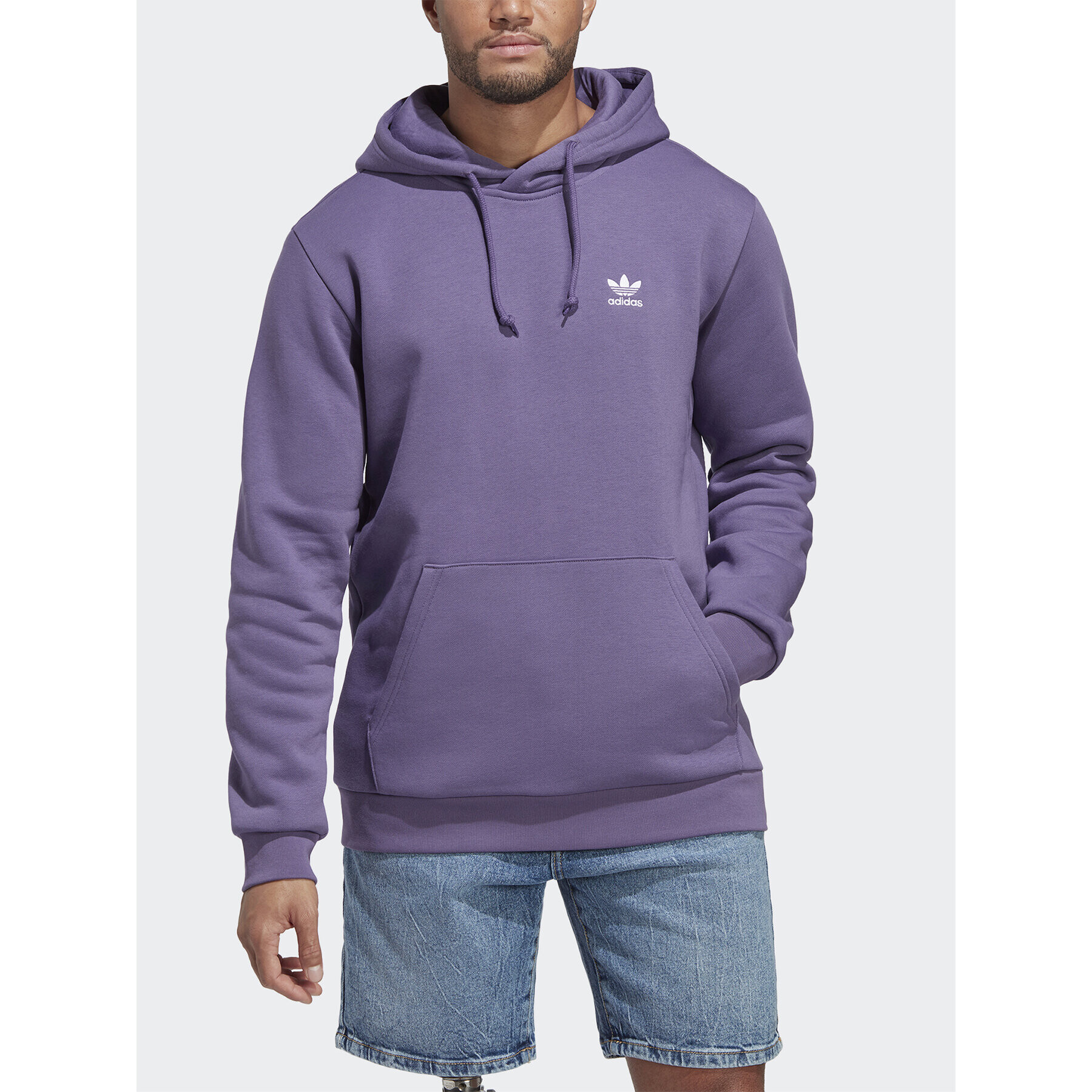 adidas Mikina Trefoil Essentials Hoodie IA4892 Fialová Regular Fit - Pepit.cz