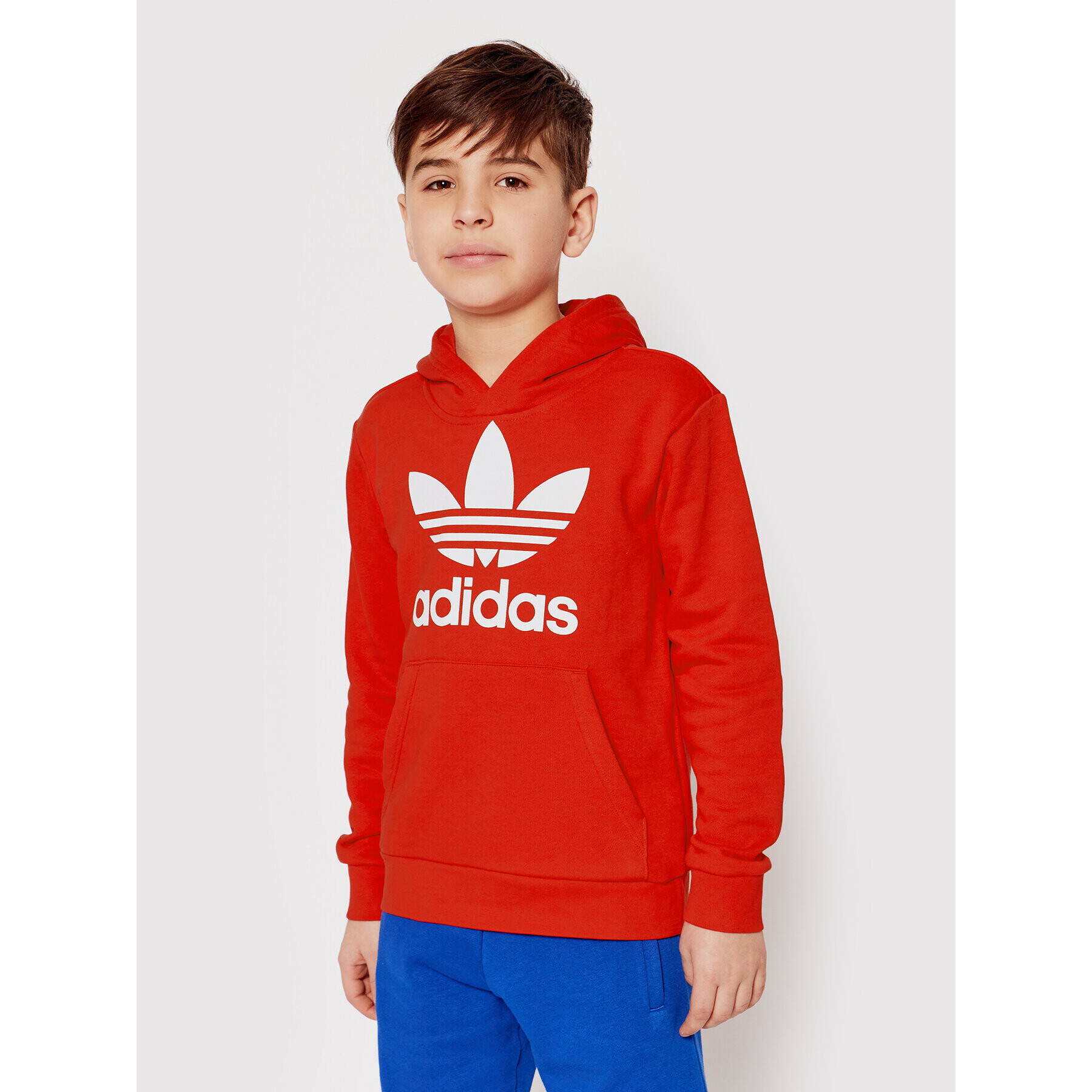 adidas Mikina Trefoil HD2020 Červená Regular Fit - Pepit.cz