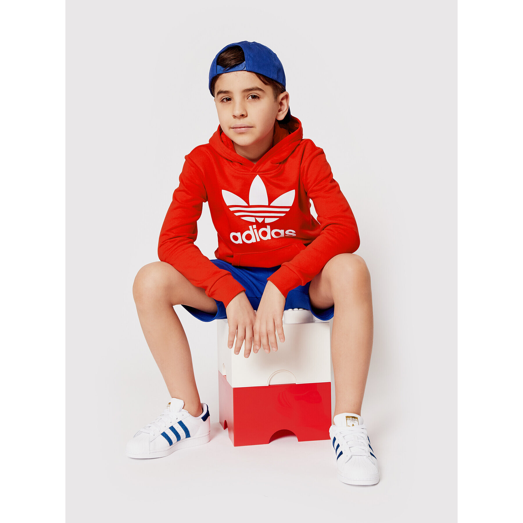 adidas Mikina Trefoil HD2020 Červená Regular Fit - Pepit.cz