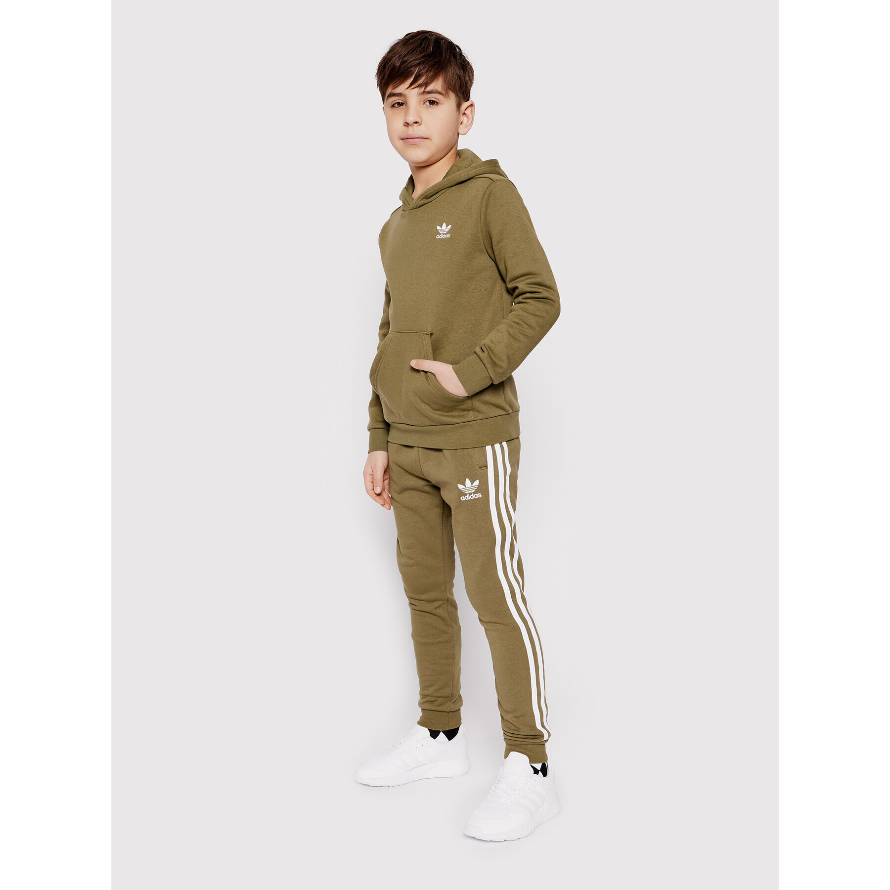 adidas Mikina Trefoil HF2308 Zelená Regular Fit - Pepit.cz