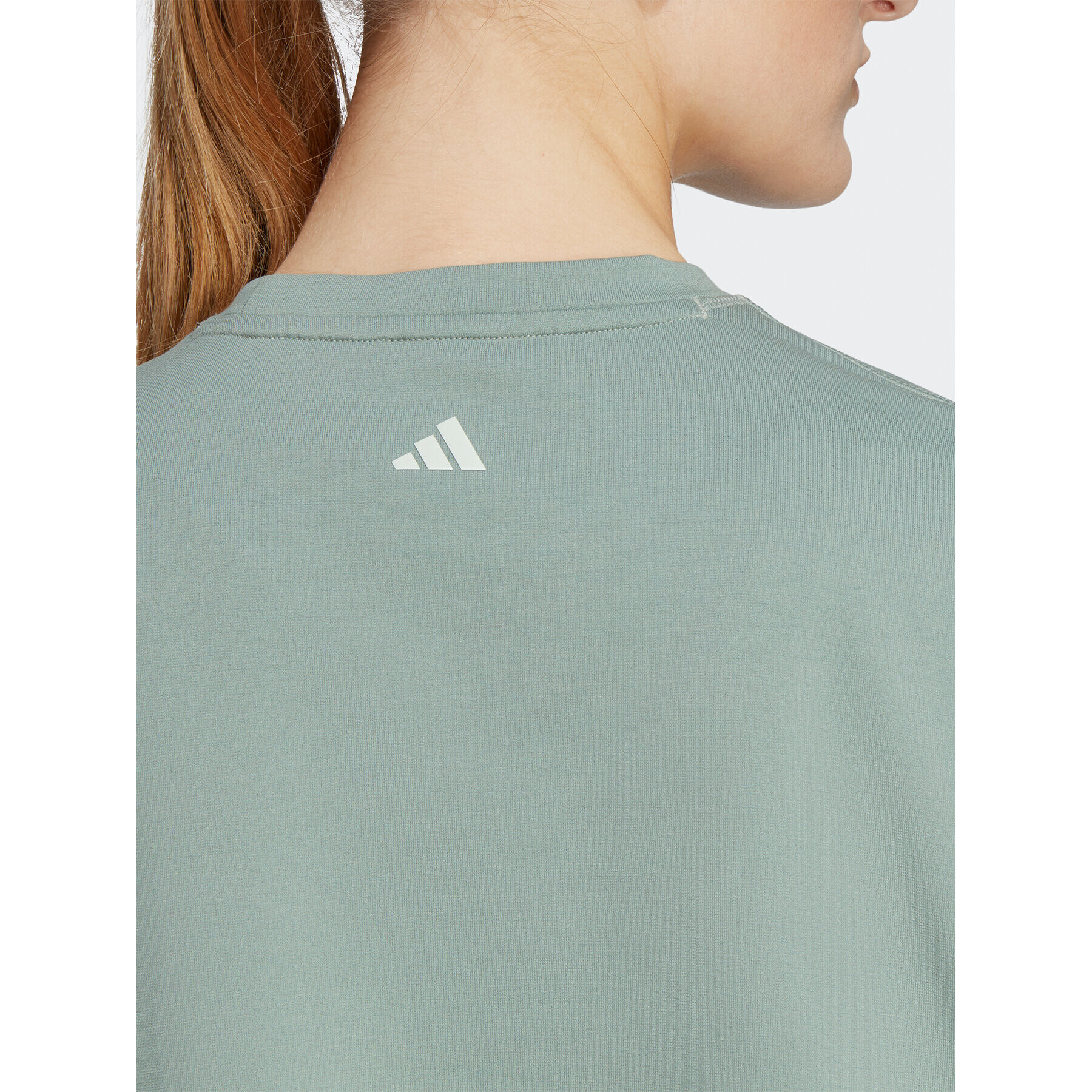 adidas Mikina Yoga Studio Crop Sweatshirt HR5086 Zelená Loose Fit - Pepit.cz