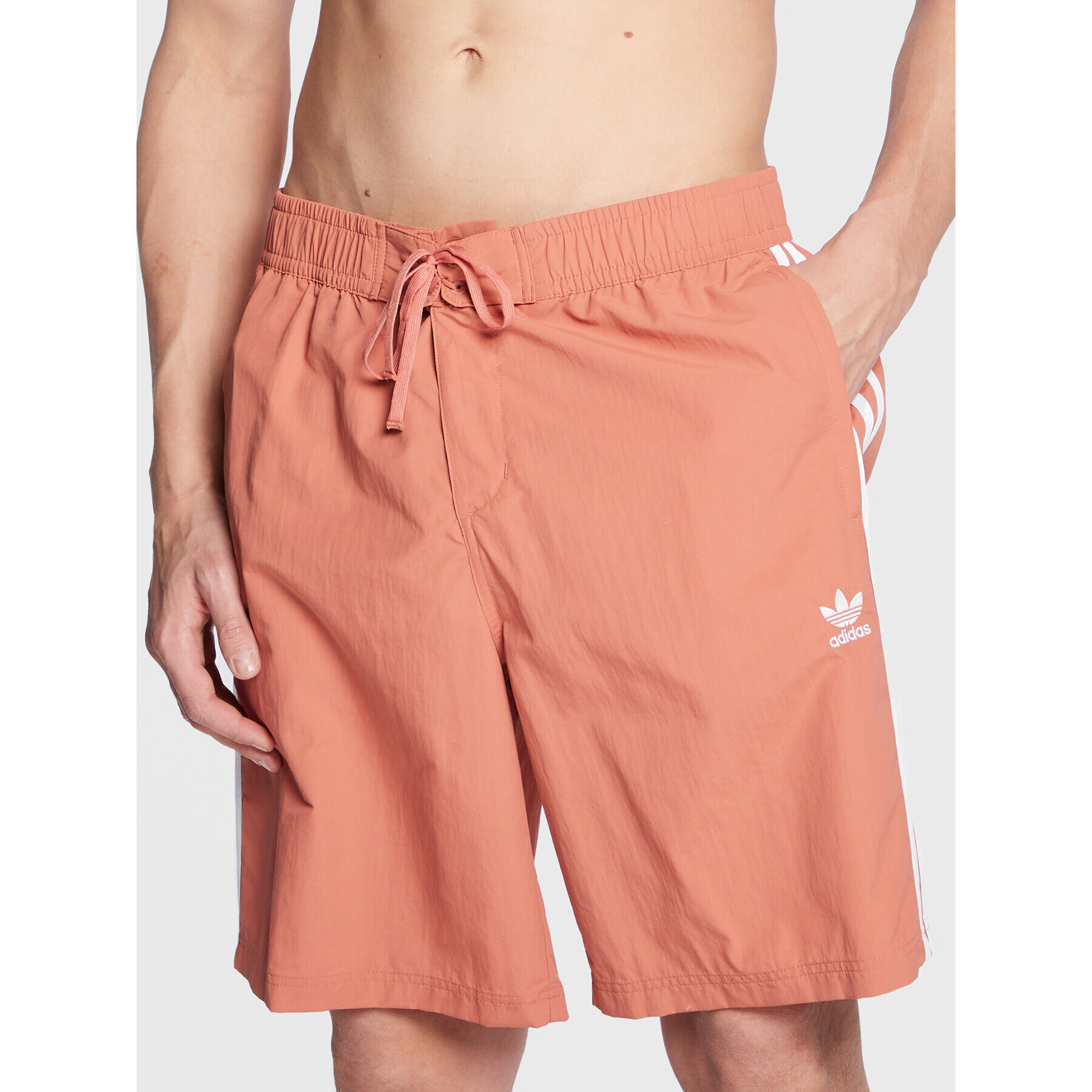 adidas Plavecké šortky adicolor 3-Stripes HK7388 Oranžová Relaxed Fit - Pepit.cz