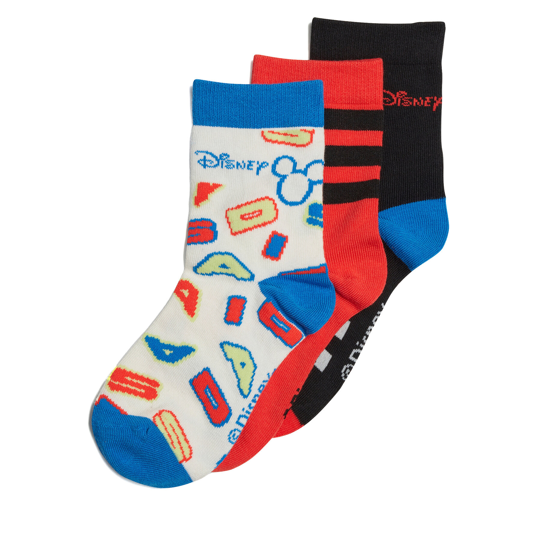 adidas Sada 3 párů dětských vysokých ponožek Mickey Mouse Crew Socks 3 Pairs IB6776 Černá - Pepit.cz