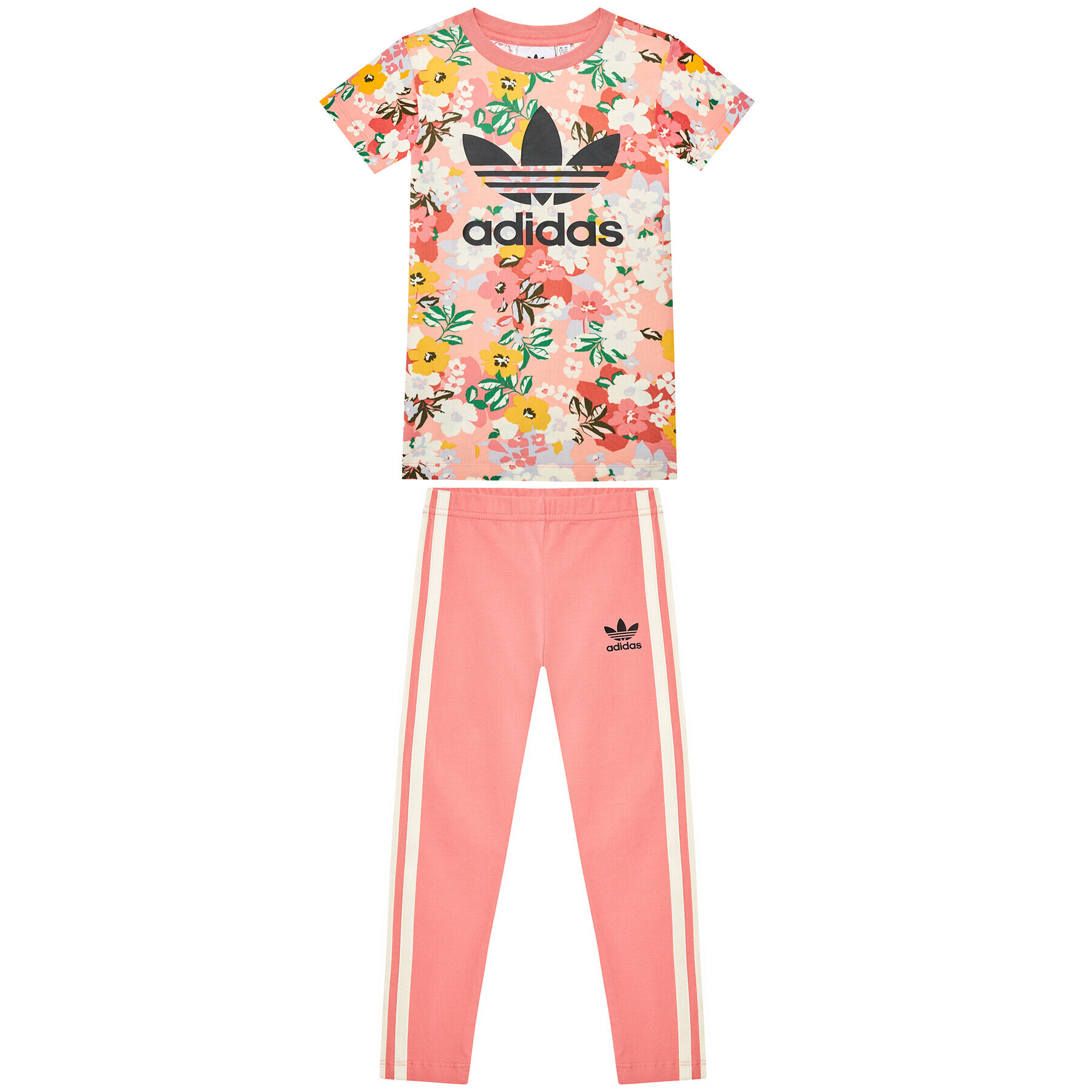 adidas Sada šaty a legíny Her Studio London Floral Tee GN4214 Růžová Regular Fit - Pepit.cz