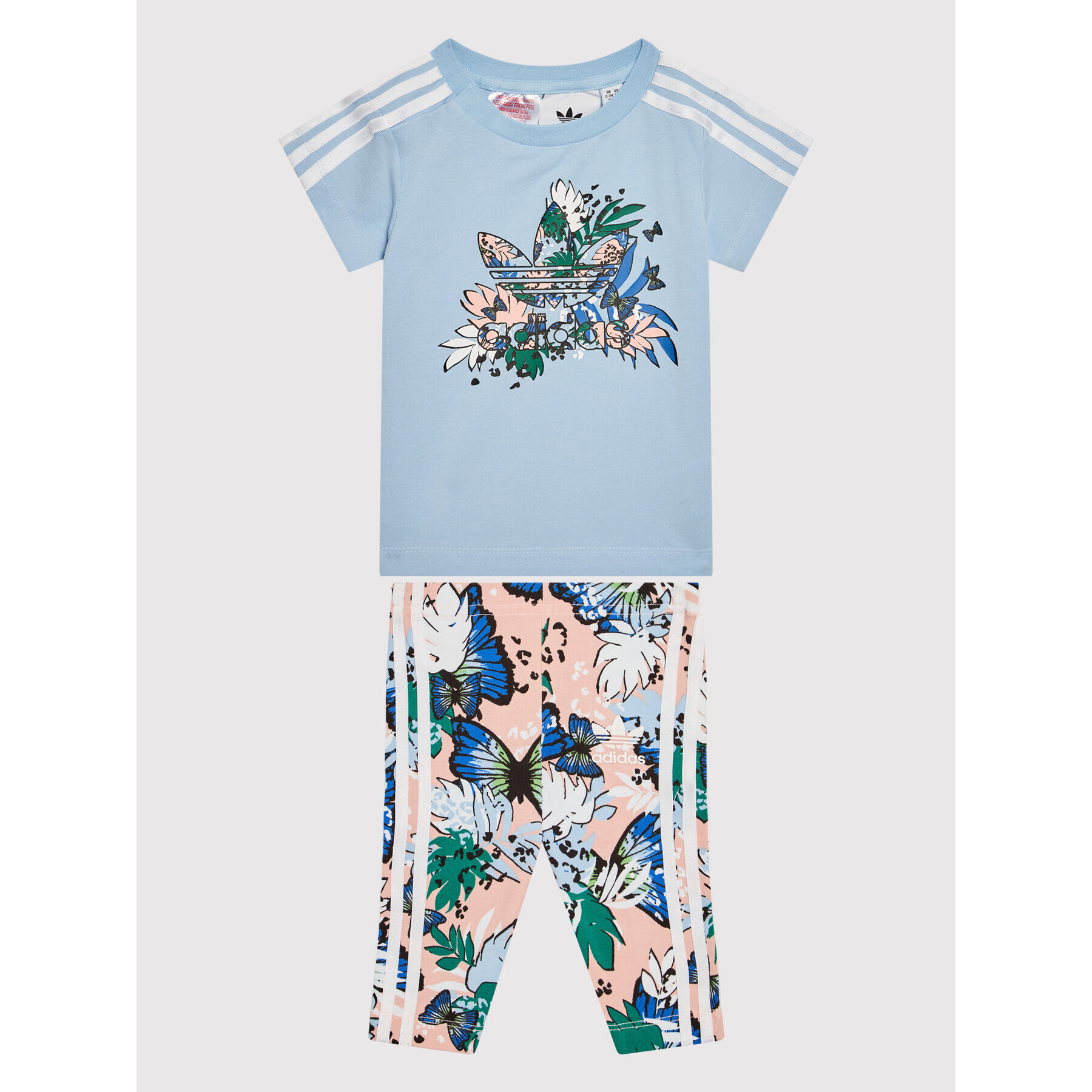 adidas Sada t-shirt a legíny Her Studio London Animal Flower H22600 Modrá Regular Fit - Pepit.cz