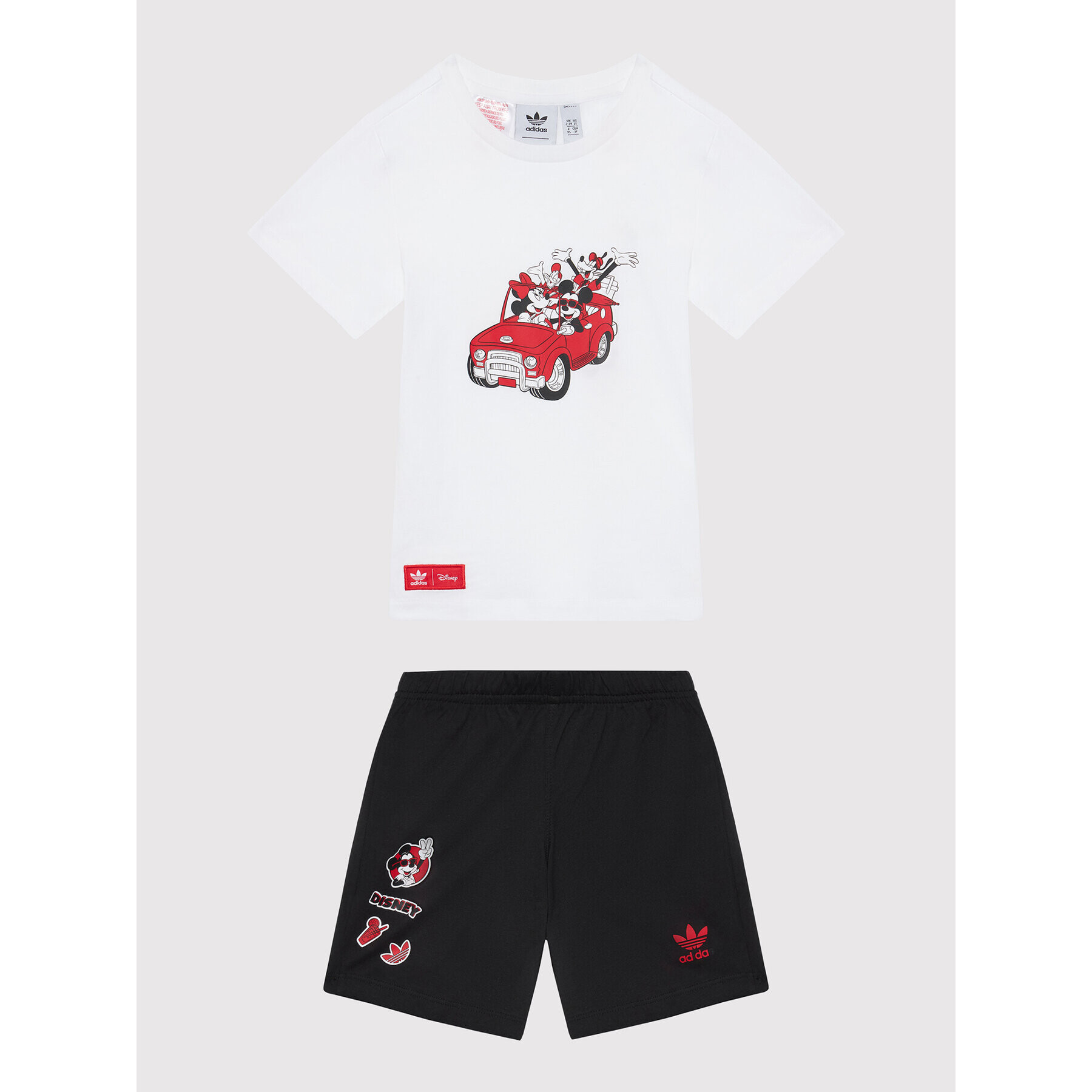 adidas Sada tričko a sportovní šortky Disney Mickey and Friends HF7538 Bílá Regular Fit - Pepit.cz