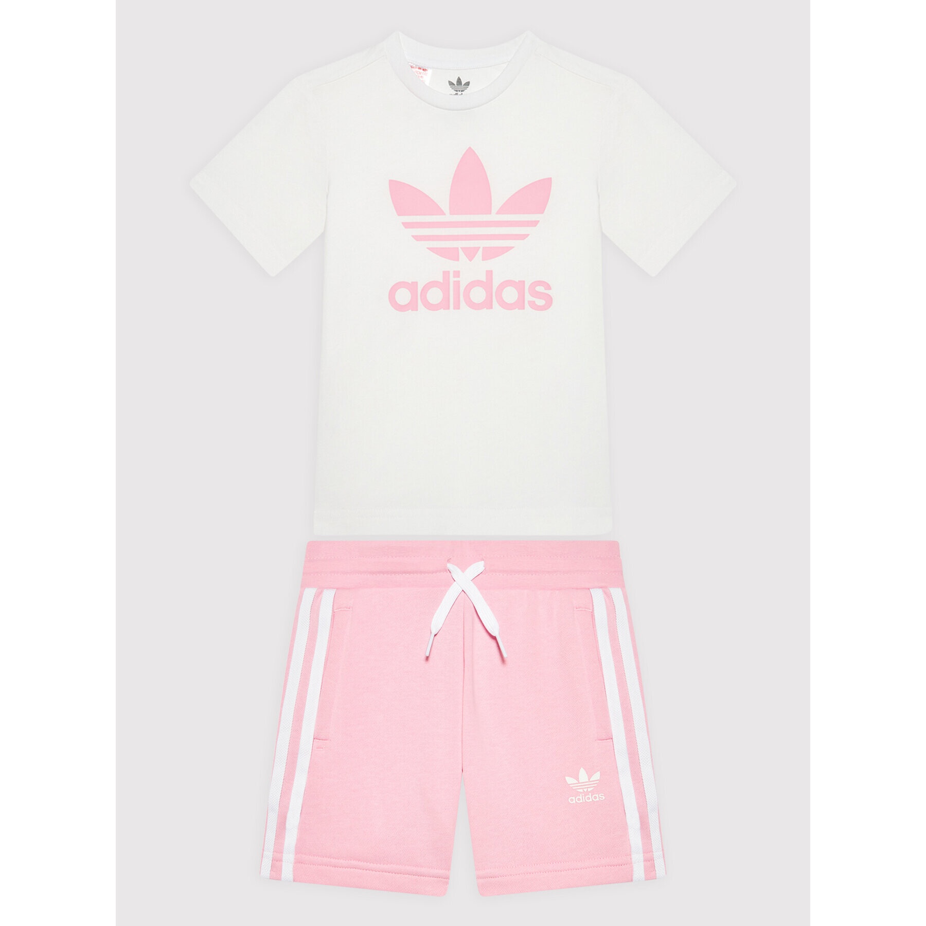 adidas Sada tričko a sportovní šortky Trefoil HC9507 Bílá Regular Fit - Pepit.cz