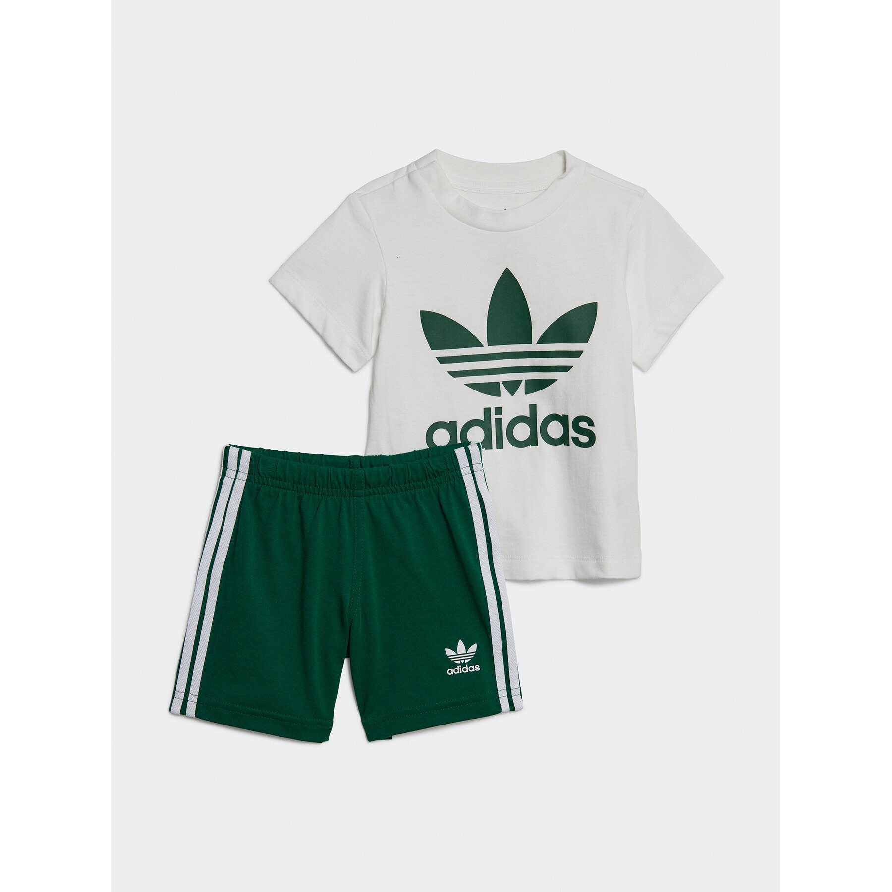 adidas Sada tričko a sportovní šortky Trefoil Shorts Tee Set IB8643 Zelená Regular Fit - Pepit.cz