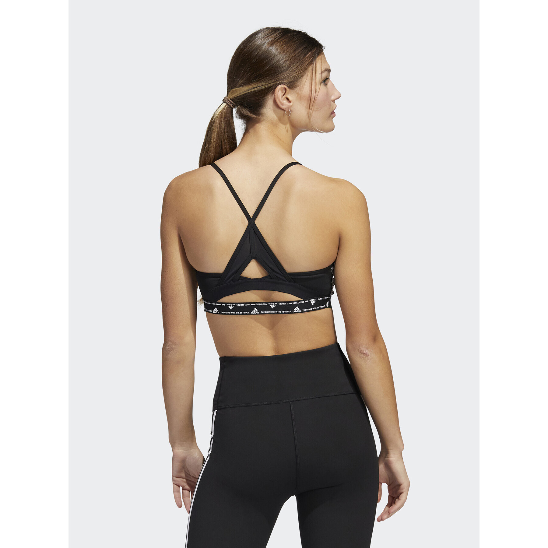 adidas Sportovní podprsenka Aeroreact Training Light-Support 3-Stripes Bra HC7862 Černá - Pepit.cz