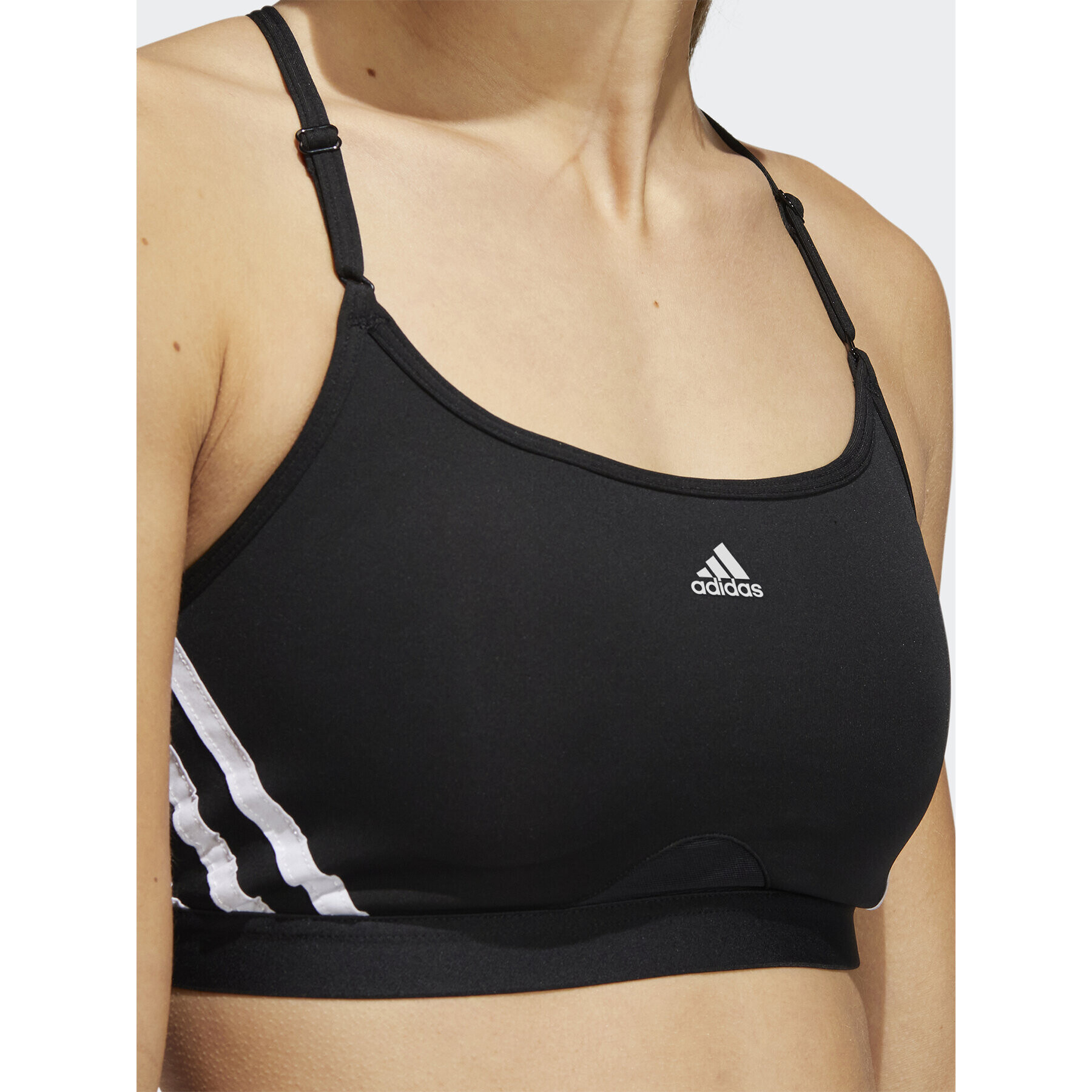 adidas Sportovní podprsenka Aeroreact Training Light-Support 3-Stripes Bra HC7862 Černá - Pepit.cz