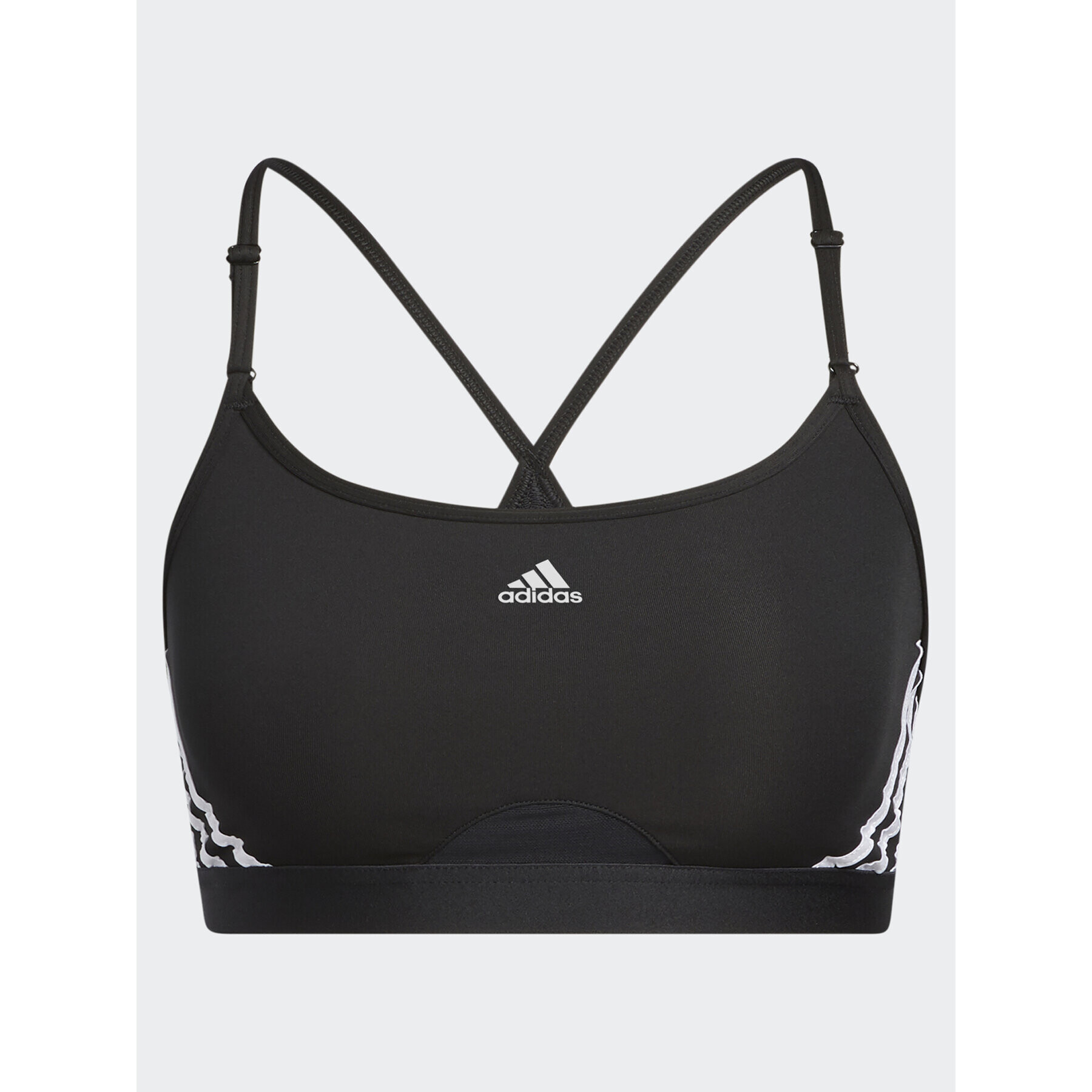 adidas Sportovní podprsenka Aeroreact Training Light-Support 3-Stripes Bra HC7862 Černá - Pepit.cz