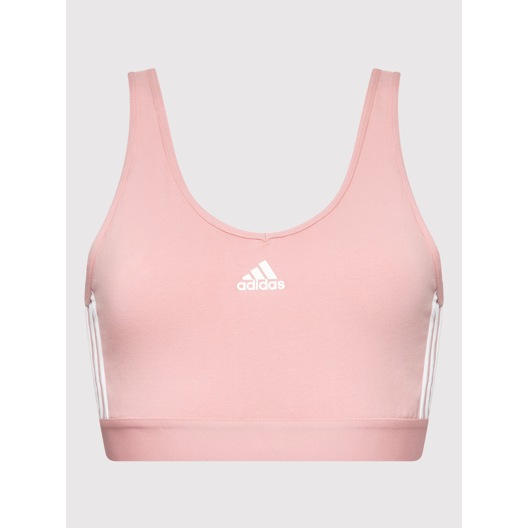 adidas Sportovní podprsenka Essentials 3-Stripes HF7229 Růžová - Pepit.cz