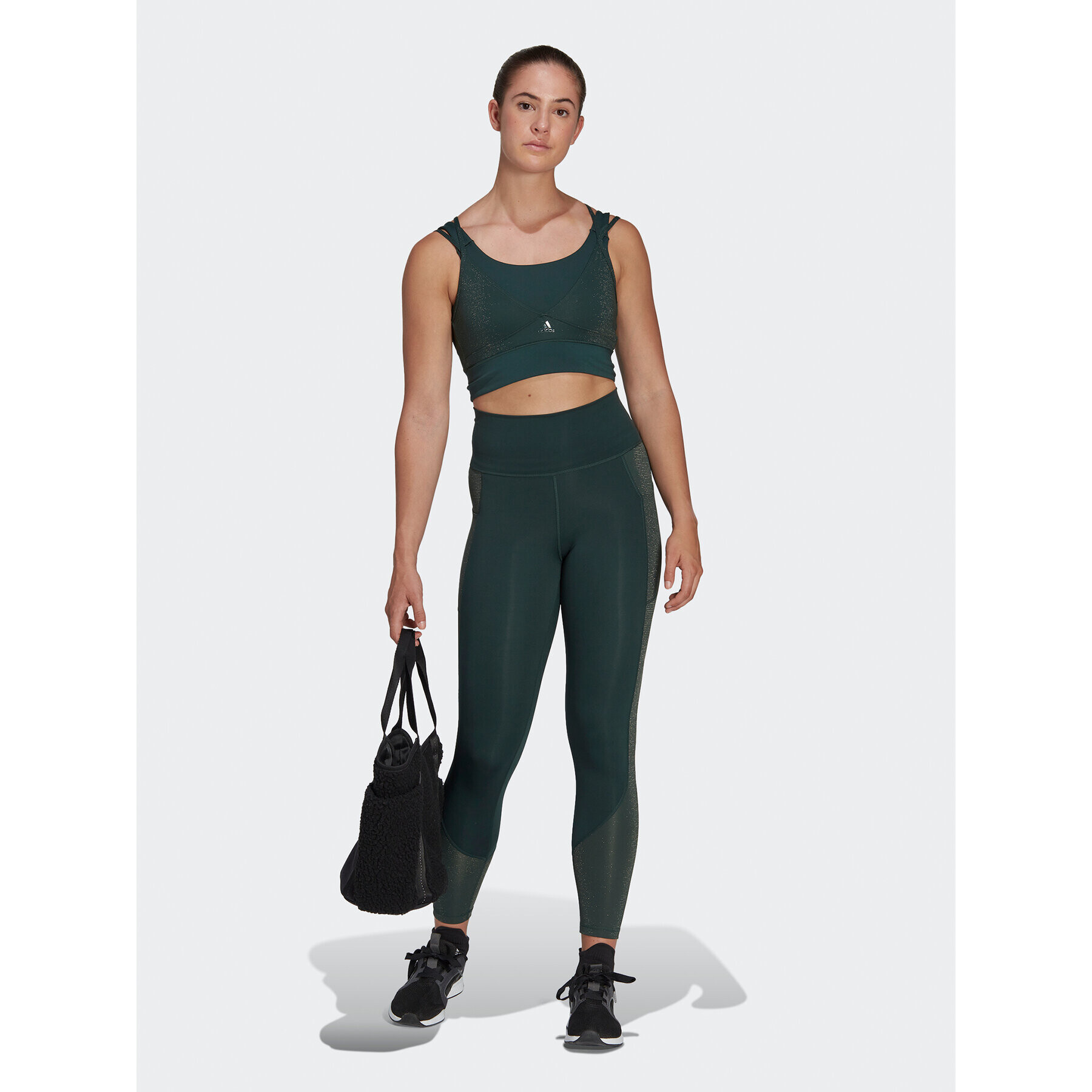 adidas Sportovní podprsenka Powerimpact Training Medium-Support Shiny Bra HM7886 Zelená - Pepit.cz