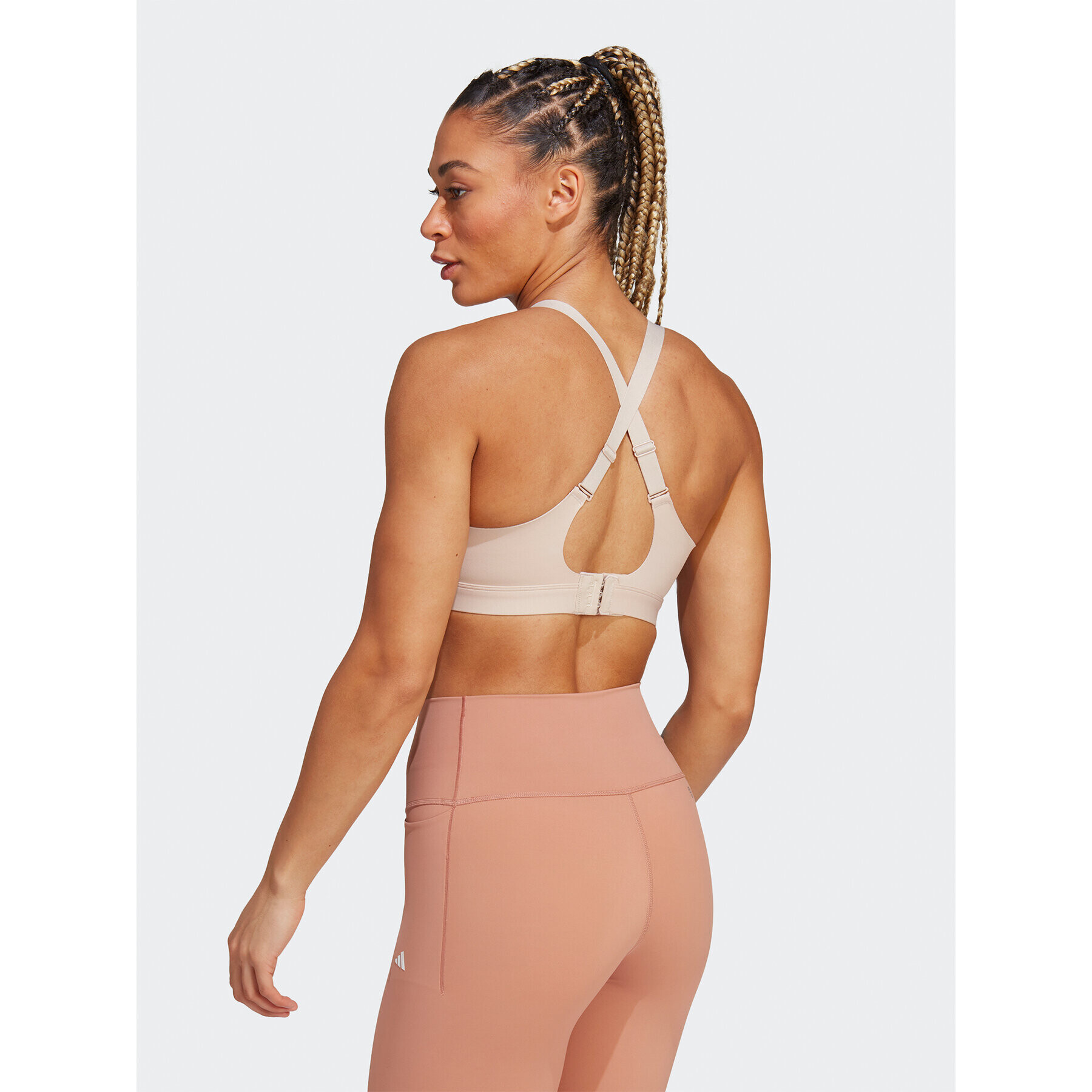 adidas Sportovní podprsenka Tailored Impact Luxe Training High-Support Bra HS2907 Hnědá - Pepit.cz